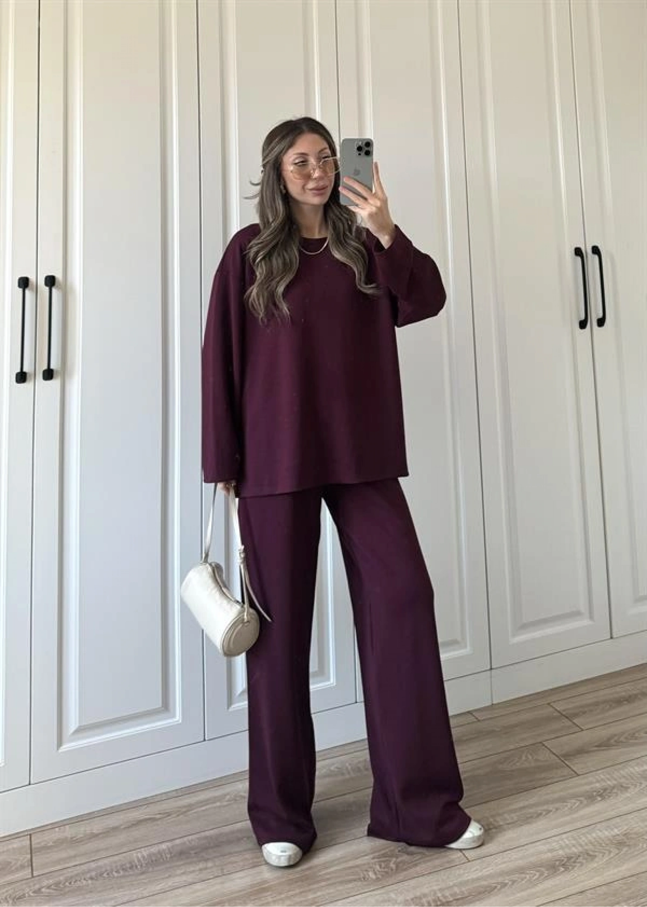 Liza Oysh Kumaş Basic Bordo Takım