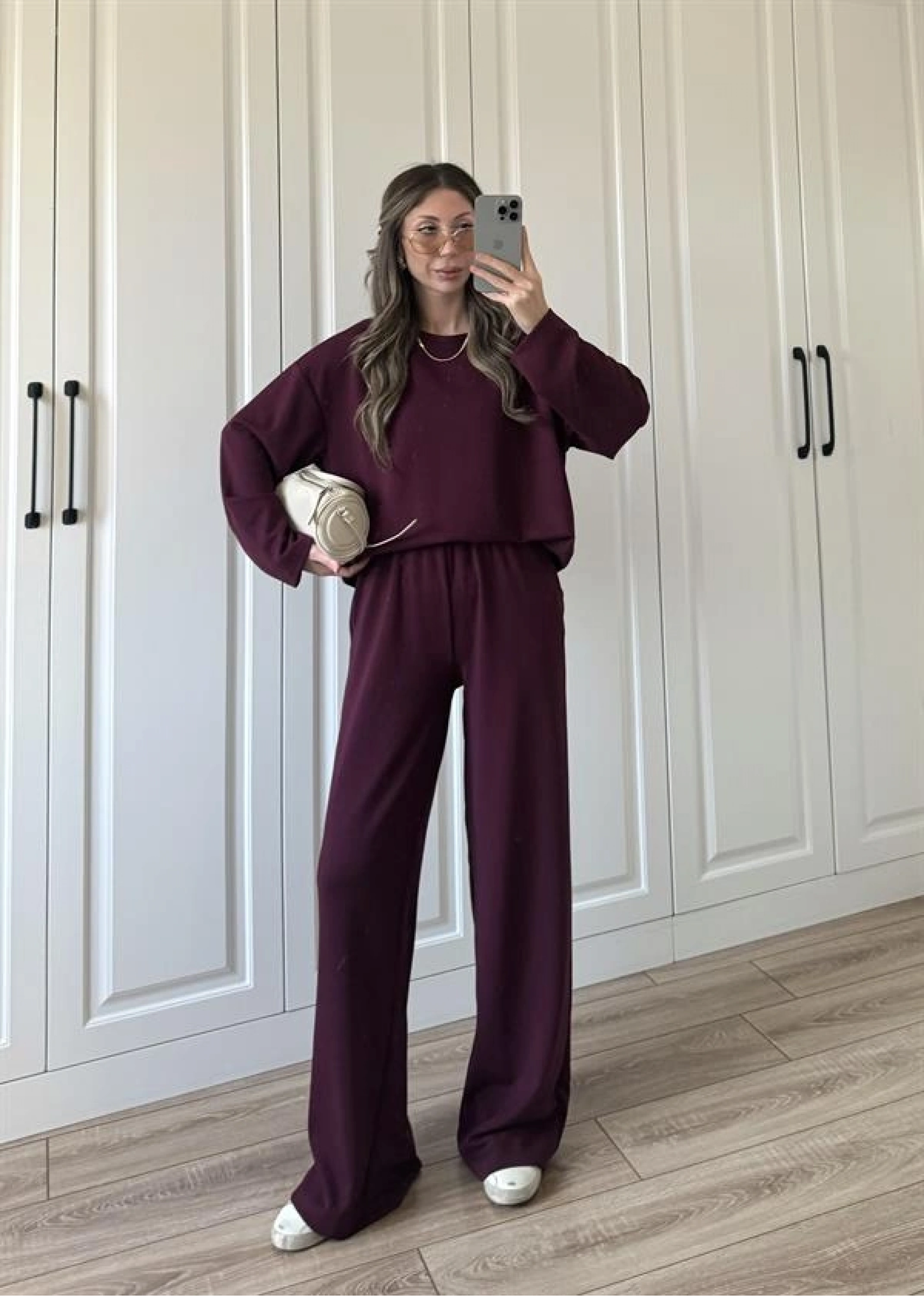 Liza Oysh Kumaş Basic Bordo Takım