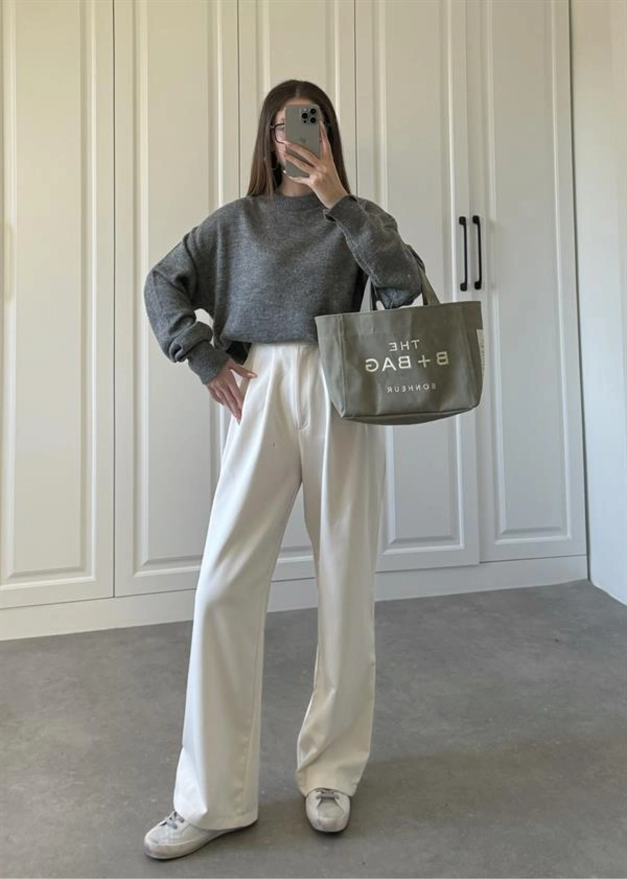 Mari Oversize Basic Antrasit Kazak