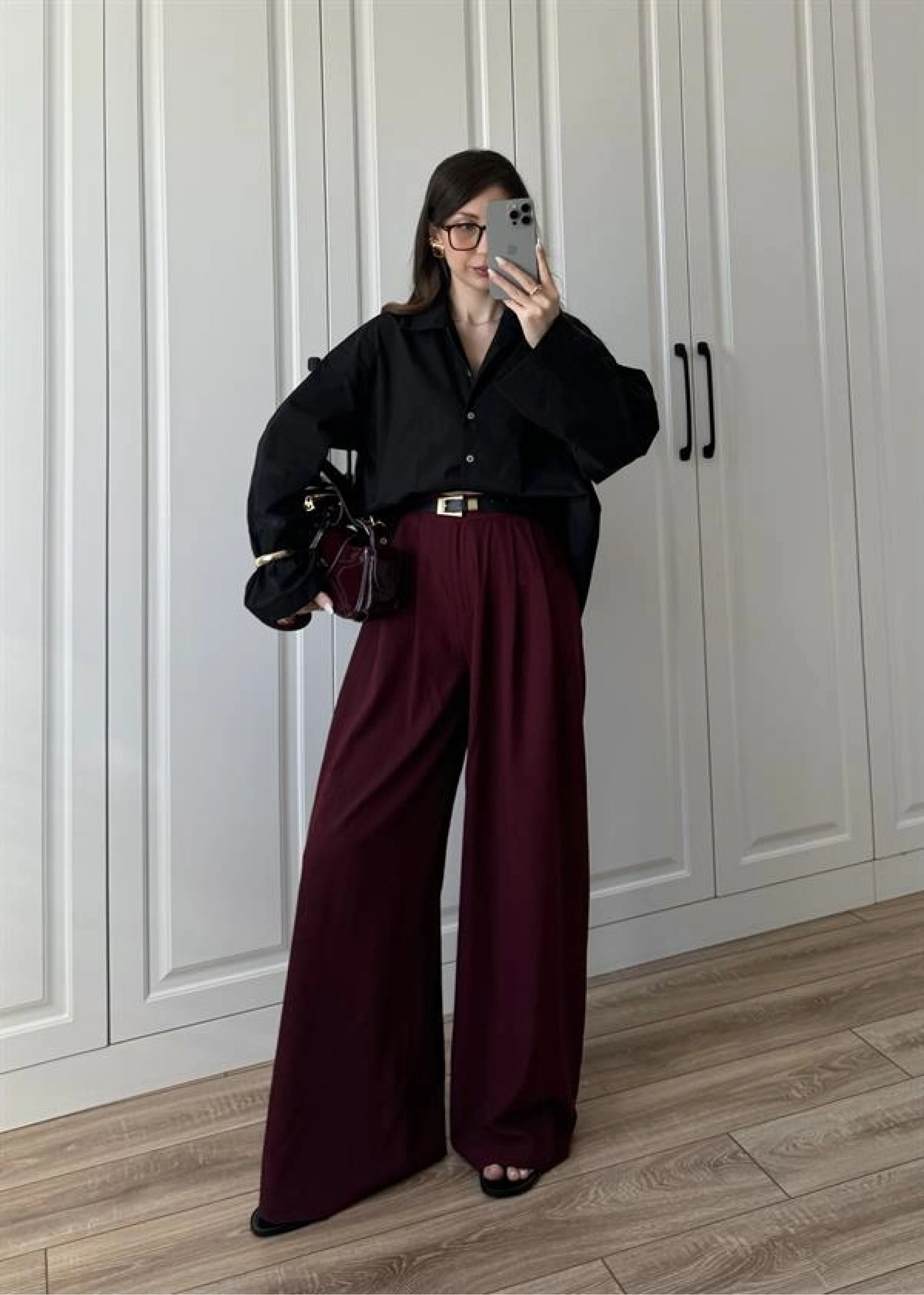 Meka Oversize Premium Siyah Gömlek