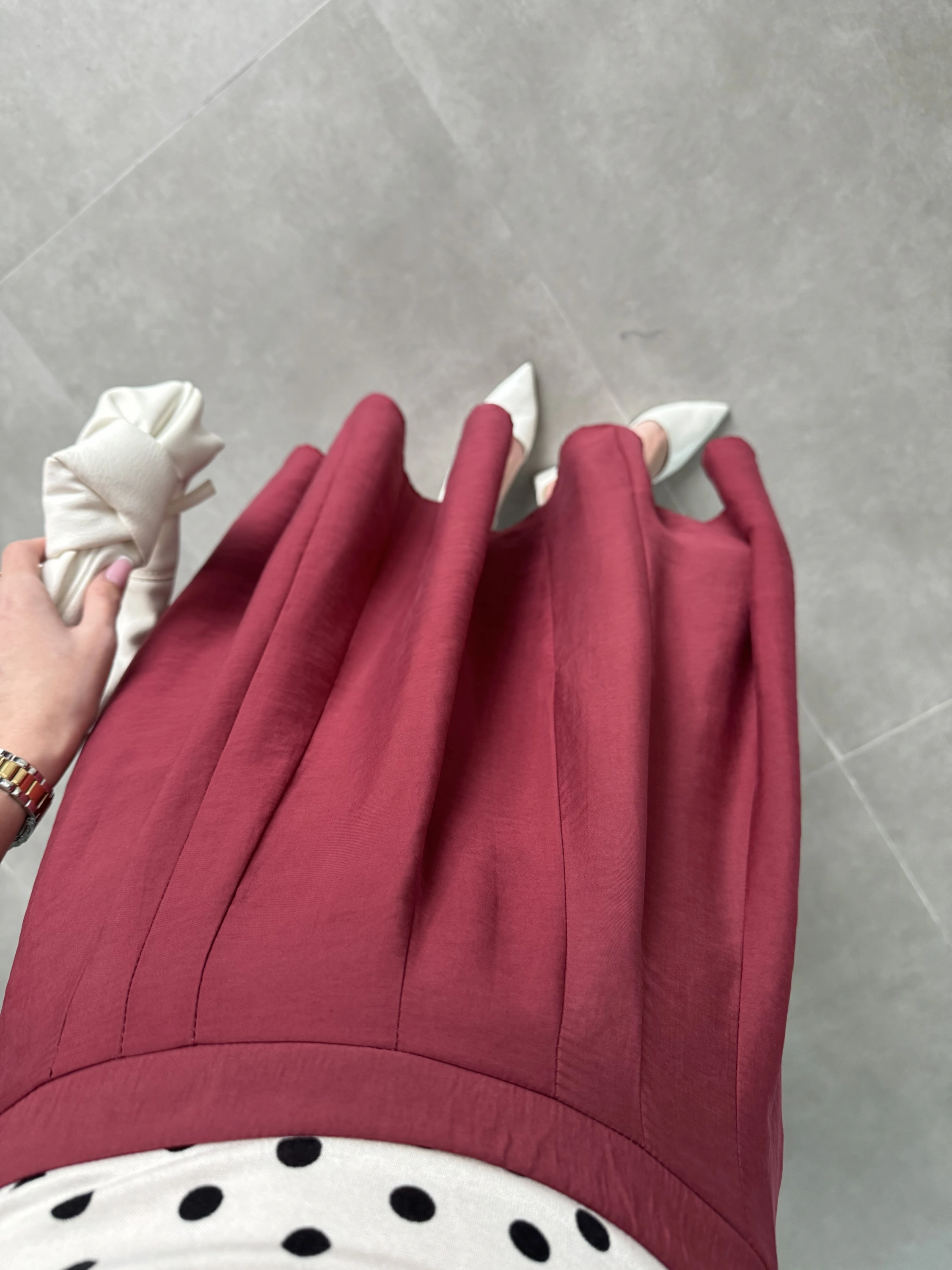 Midi Boy Bordo Tensel Etek