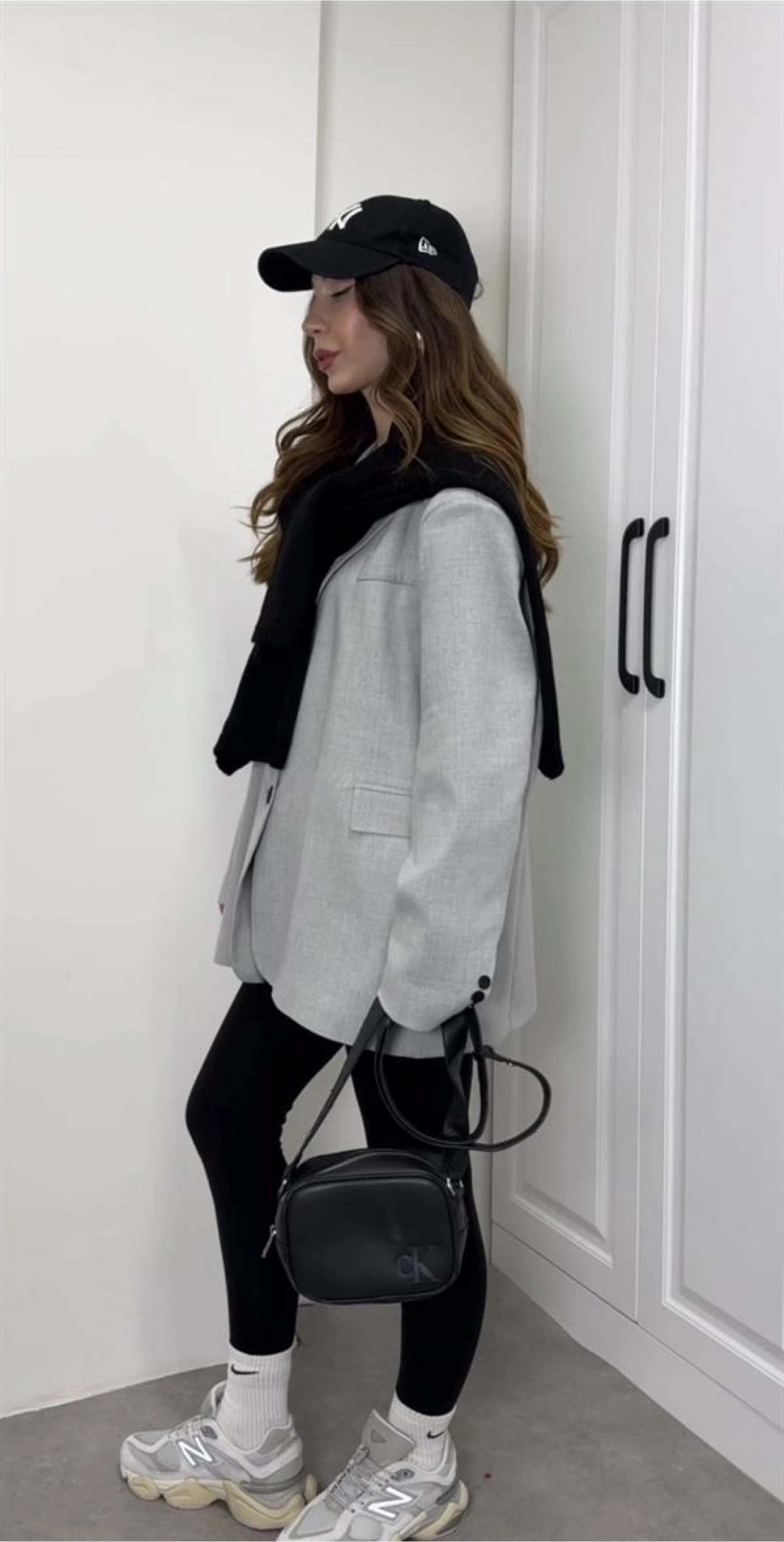 Oversize Maskülen Gri Blazer Ceket