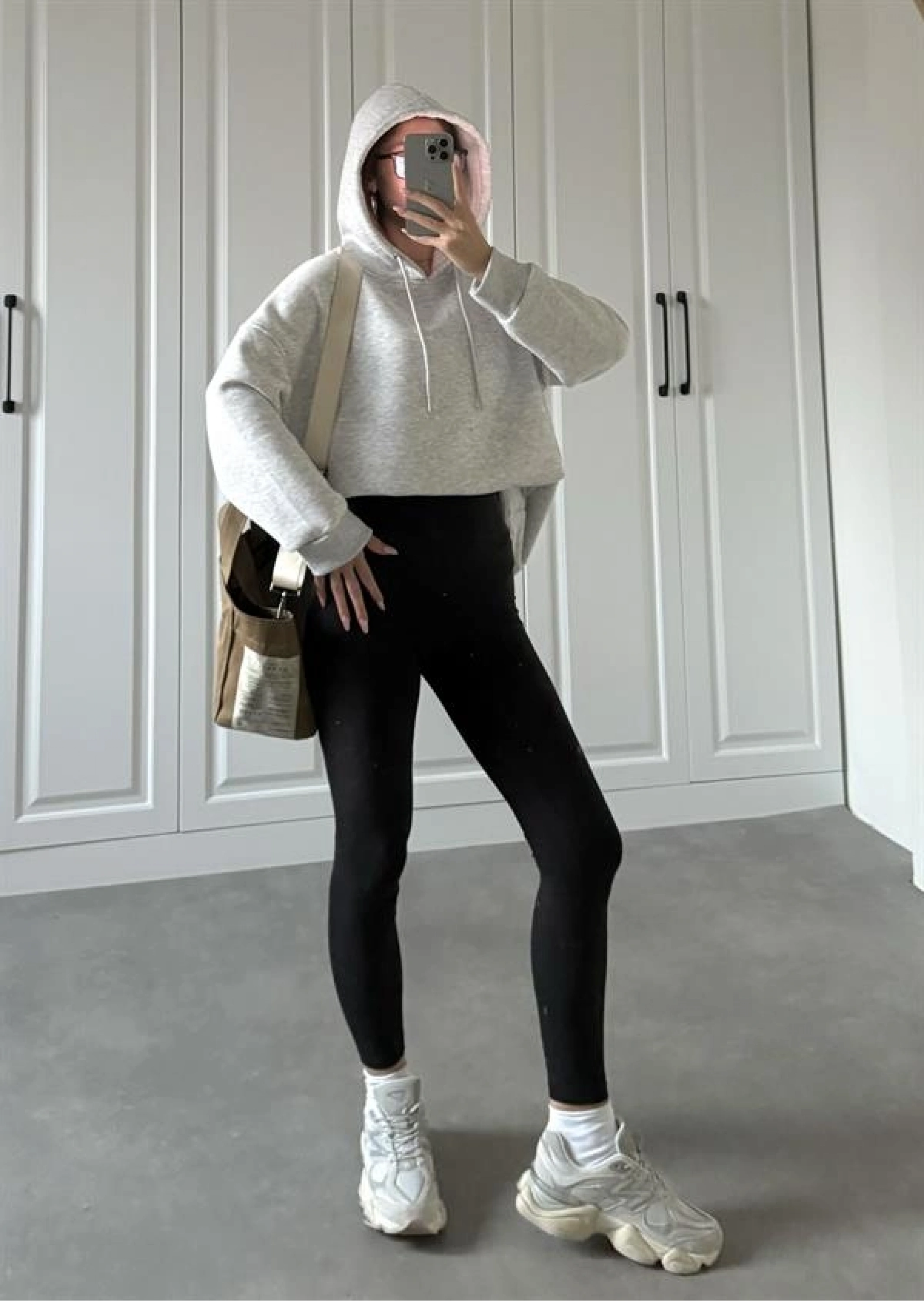 Oversize Üç İplik Şardonlu Gri Sweatshirt