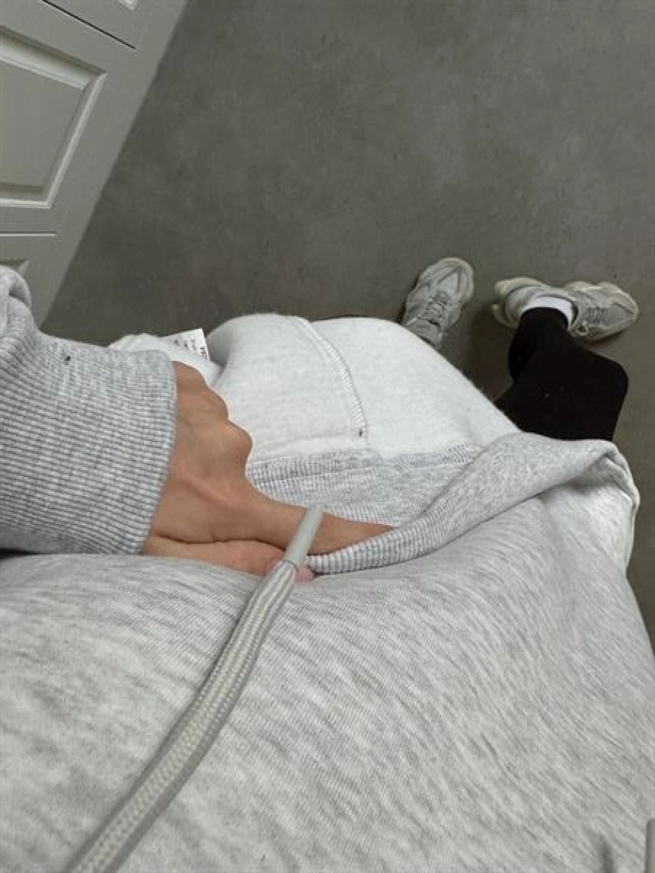 Oversize Üç İplik Şardonlu Gri Sweatshirt