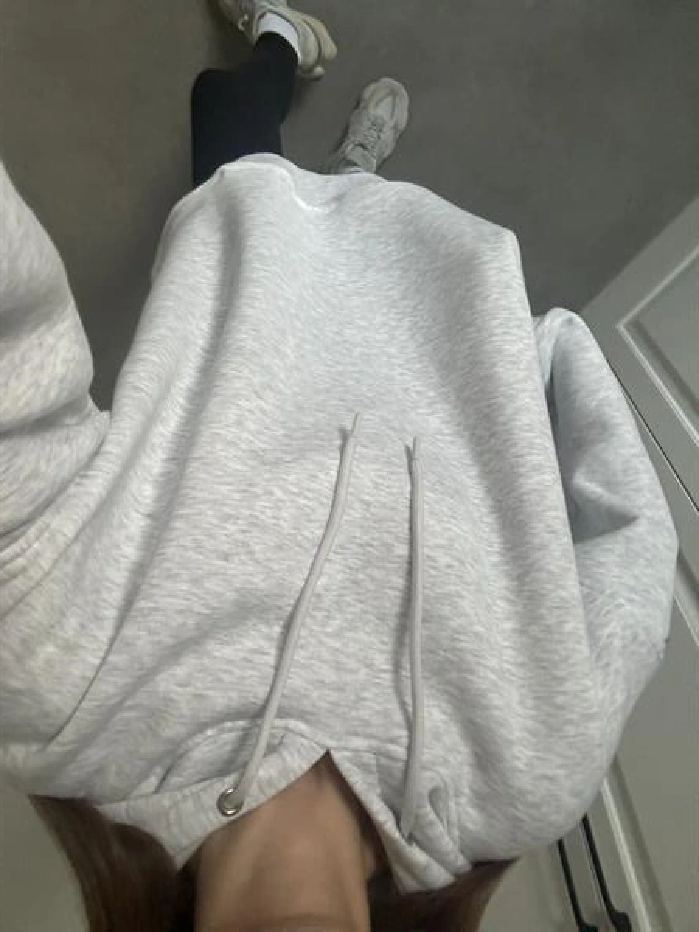 Oversize Üç İplik Şardonlu Gri Sweatshirt