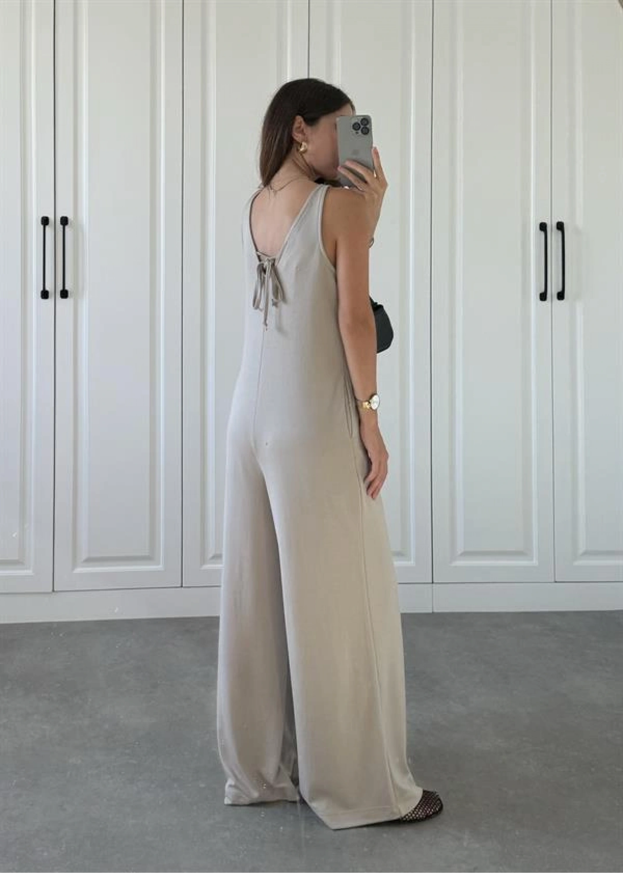 Oysh Modal Kumaş Basic V Yaka Vizon Tulum