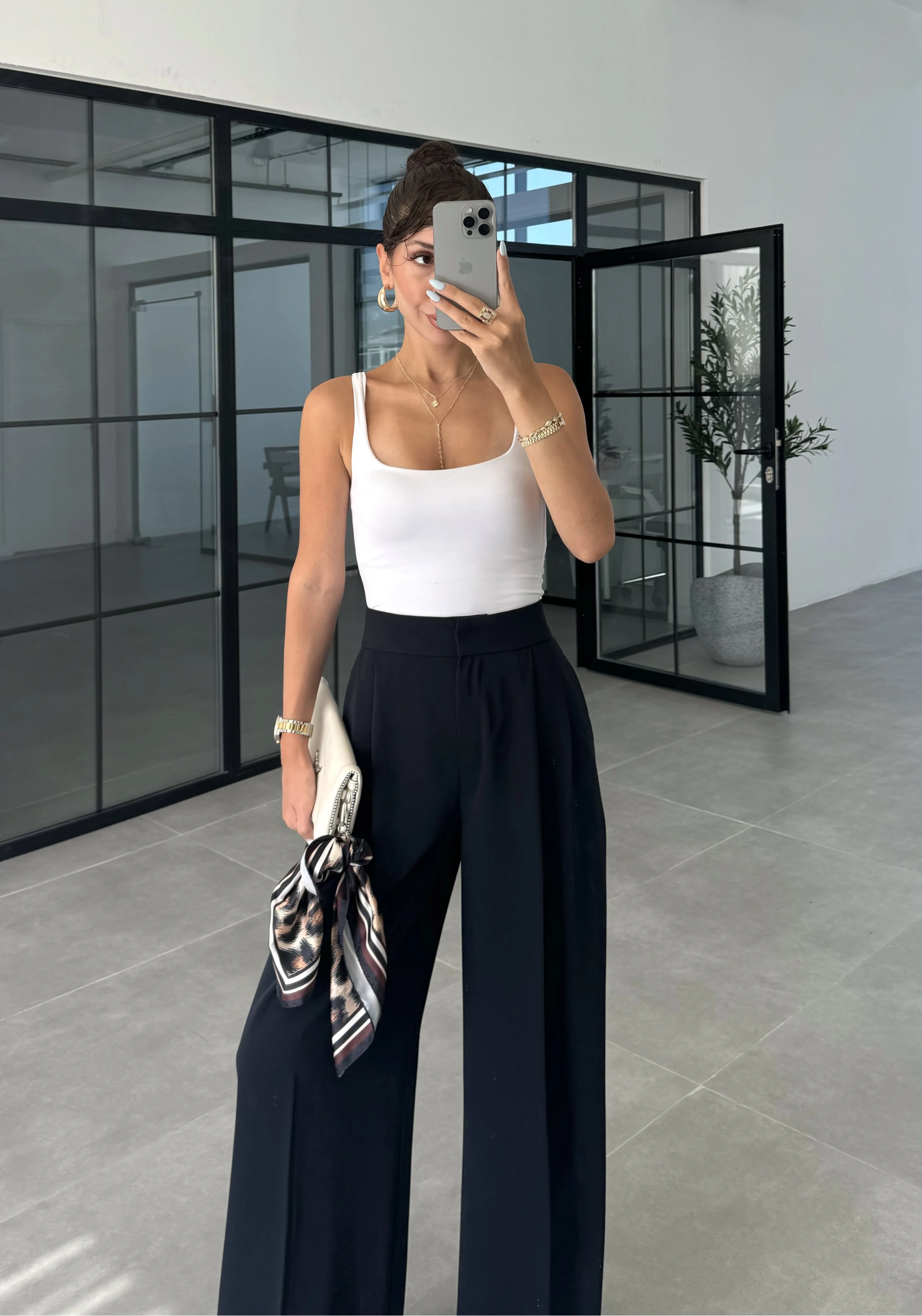 Pinterest Basic Palazzo Kumaş Lacivert Pantolon