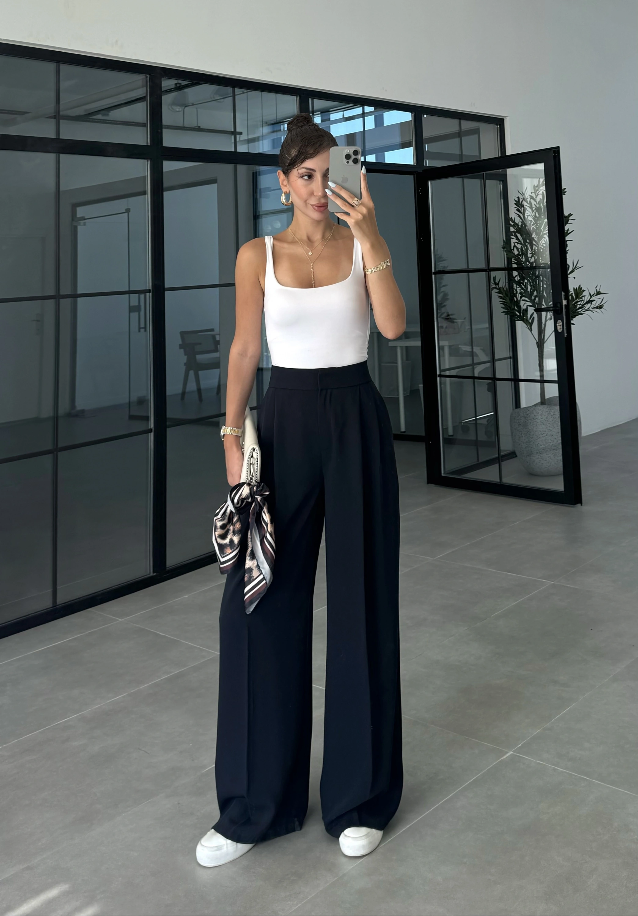 Pinterest Basic Palazzo Kumaş Lacivert Pantolon