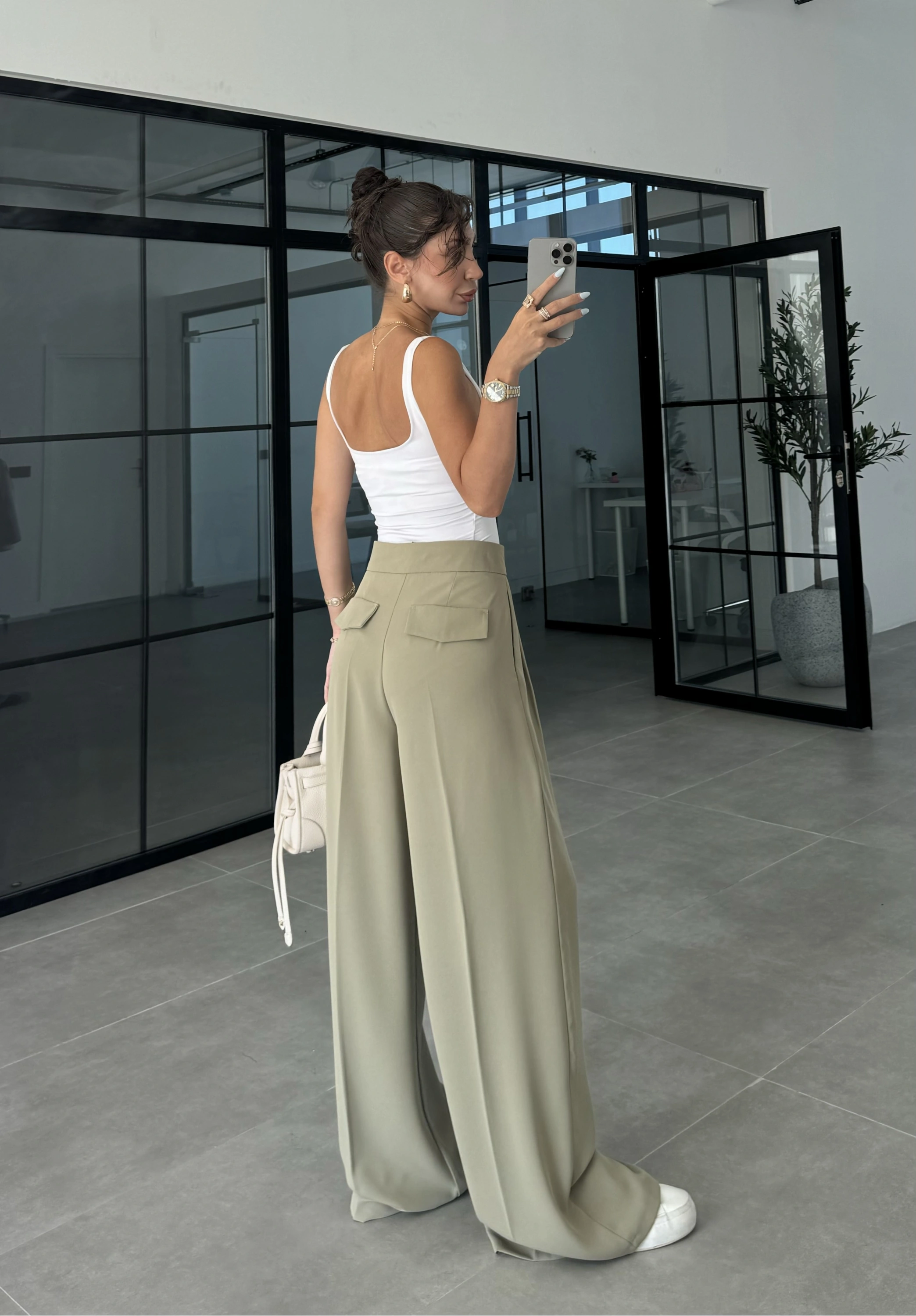 Pinterest Basic Palazzo Kumaş Mint Pantolon