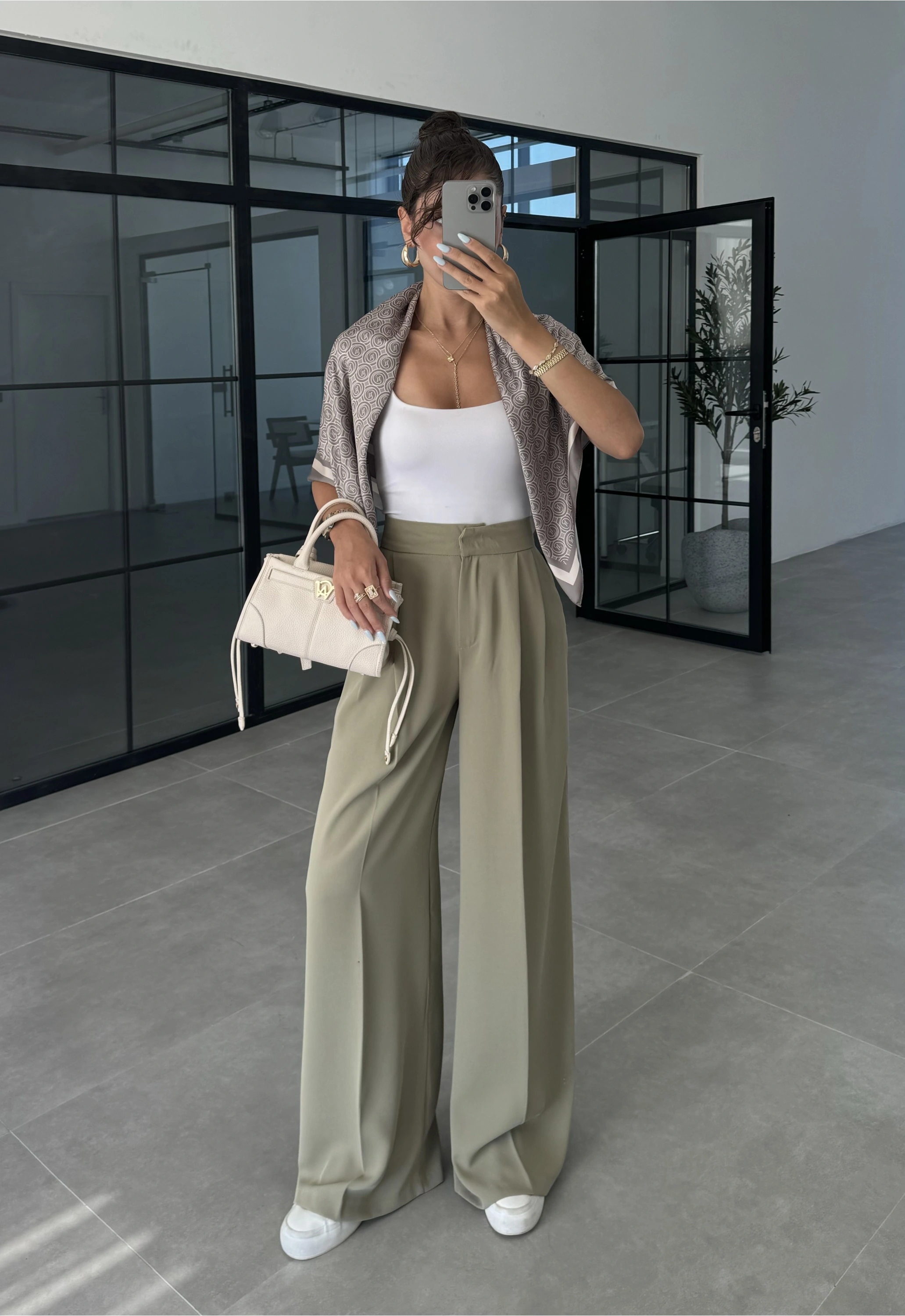 Pinterest Basic Palazzo Kumaş Mint Pantolon