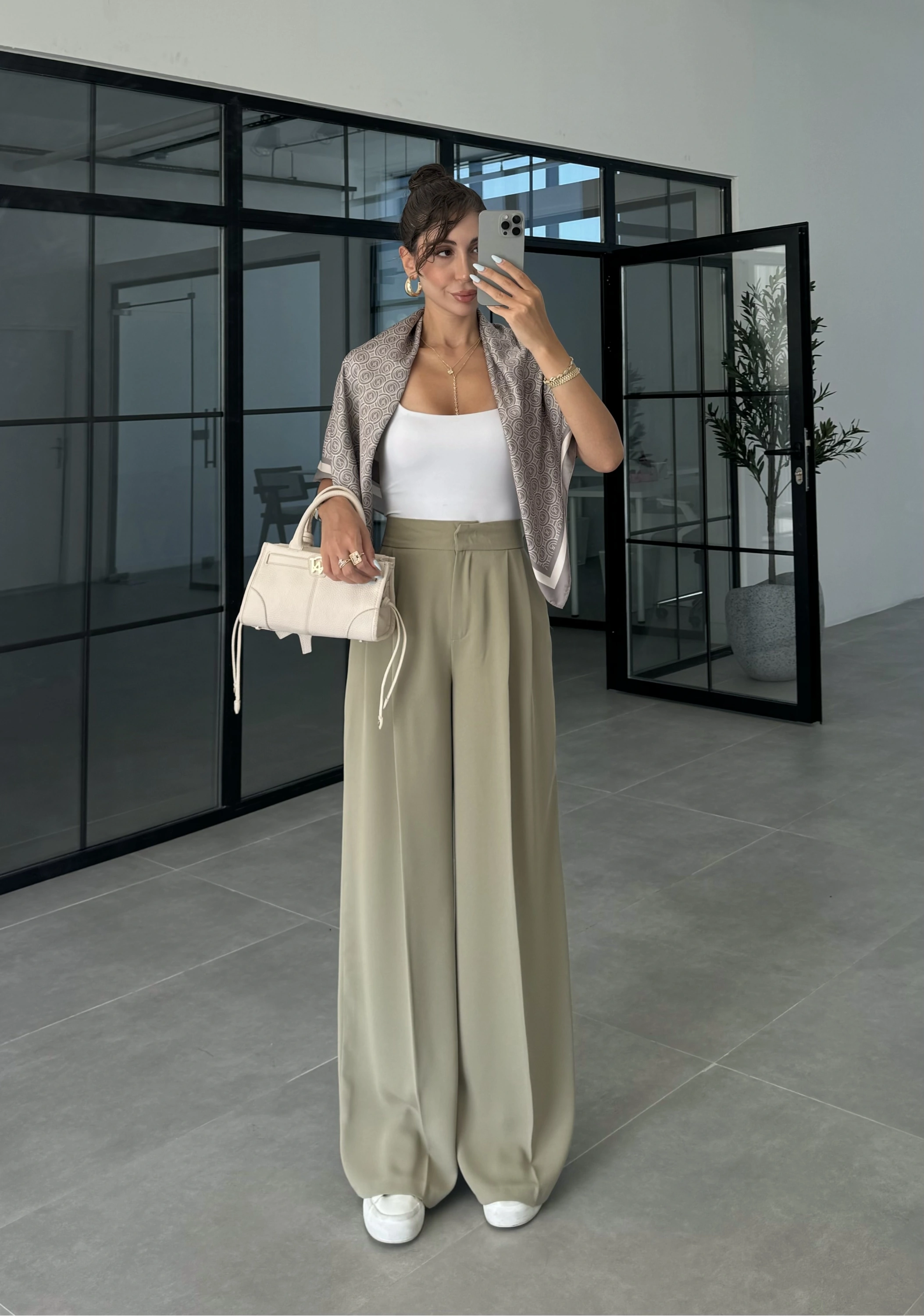 Pinterest Basic Palazzo Kumaş Mint Pantolon
