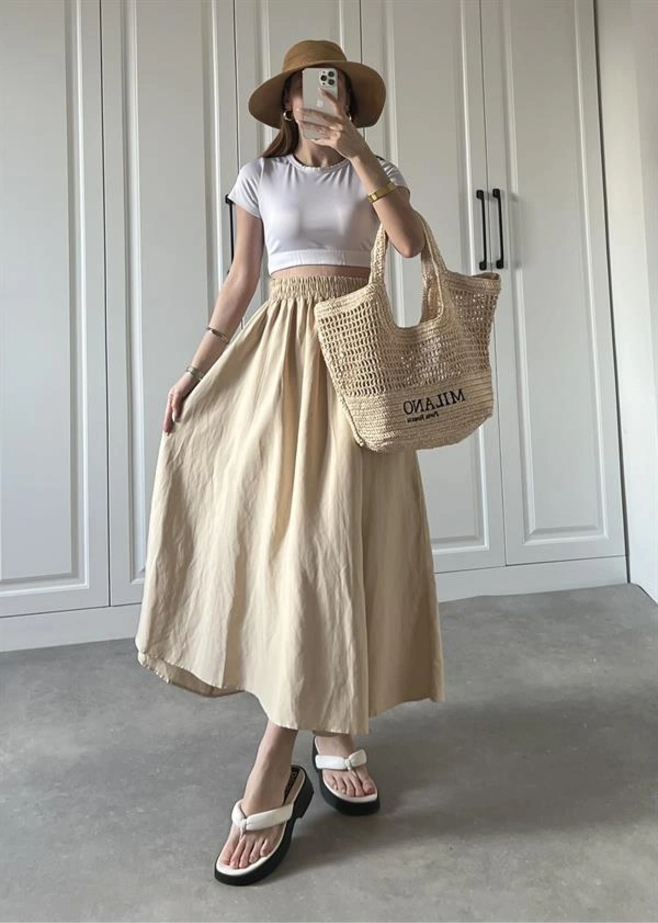 Poplin Kumaş Premium Taş Etek