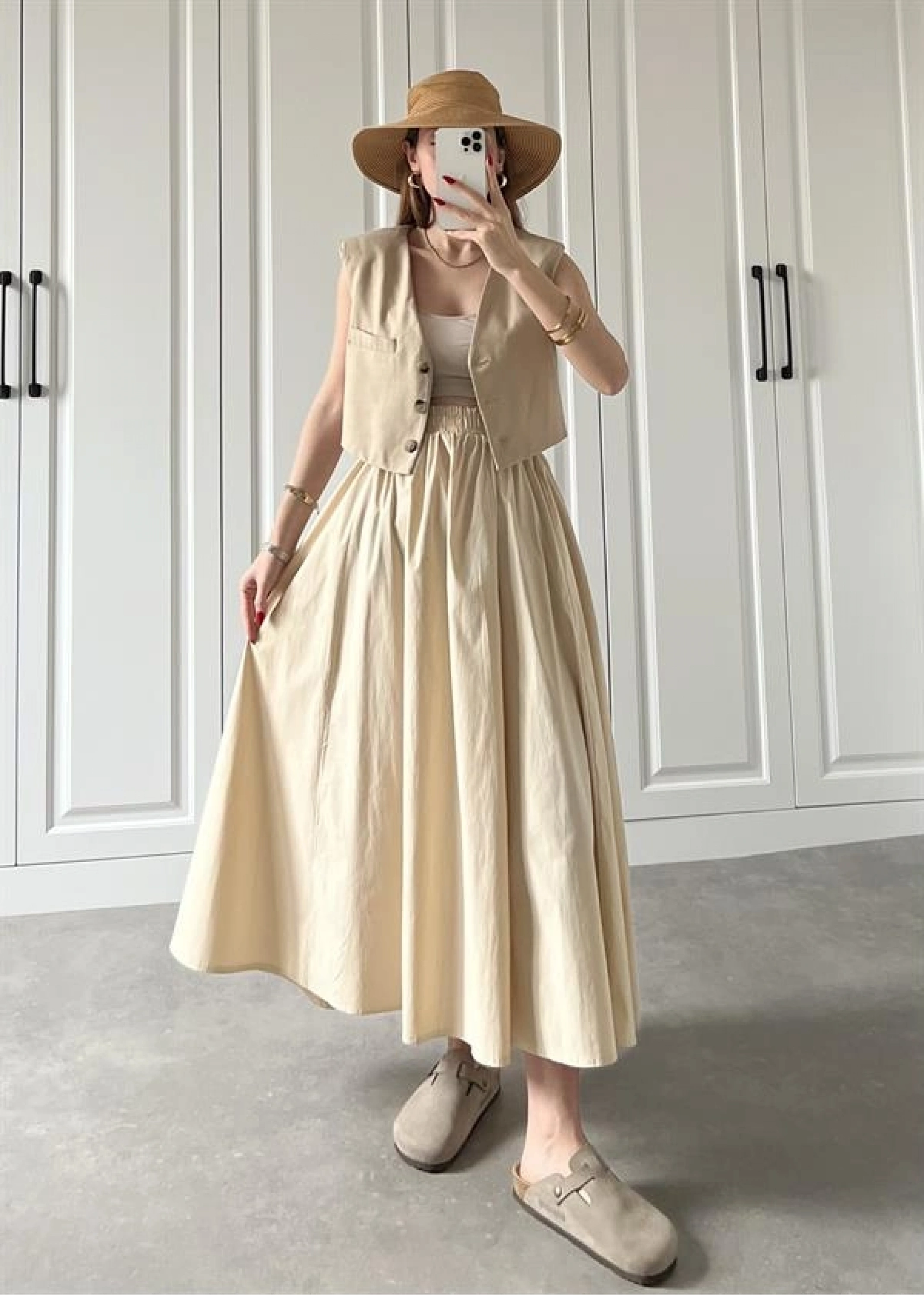 Poplin Kumaş Premium Taş Etek