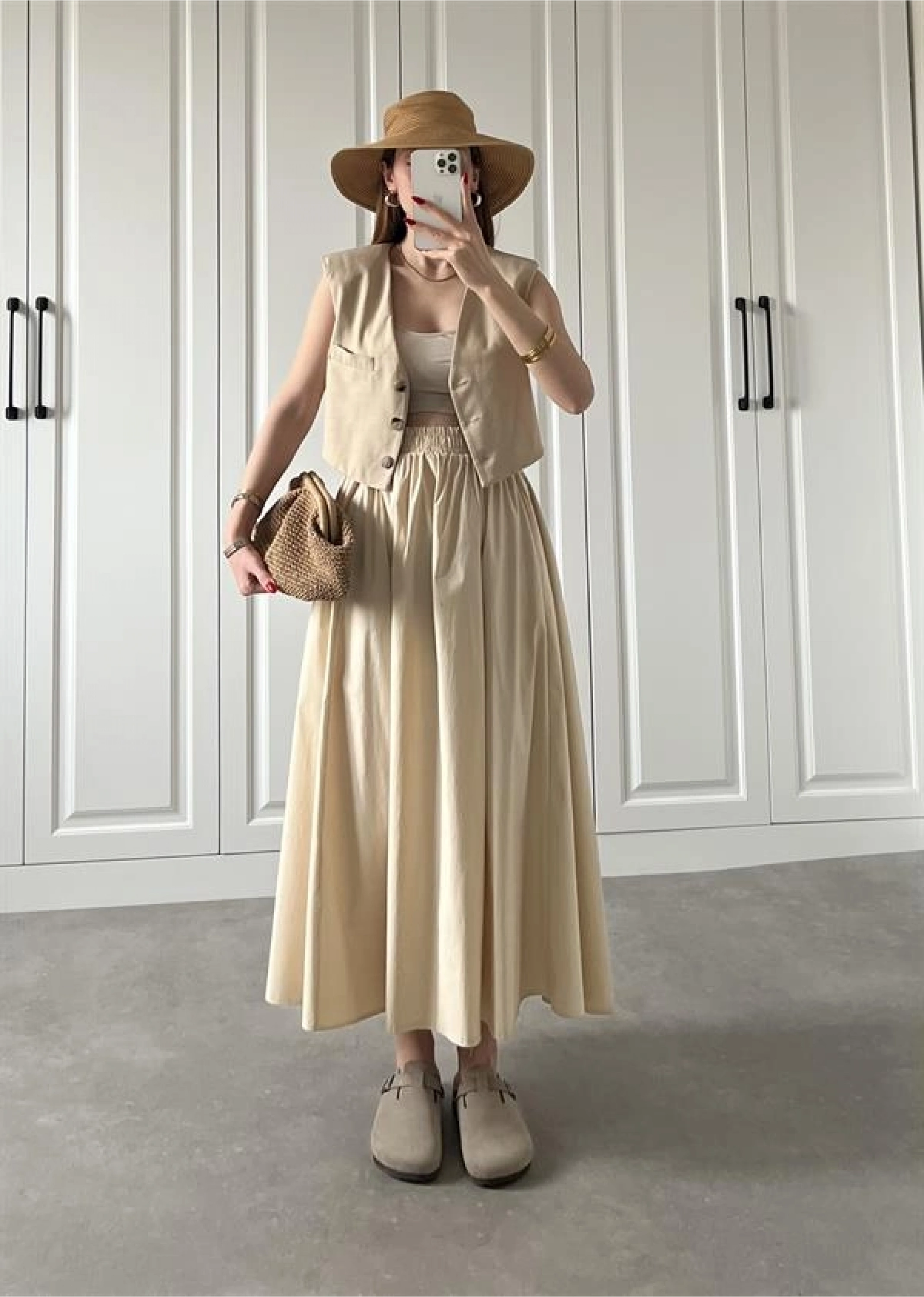 Poplin Kumaş Premium Taş Etek
