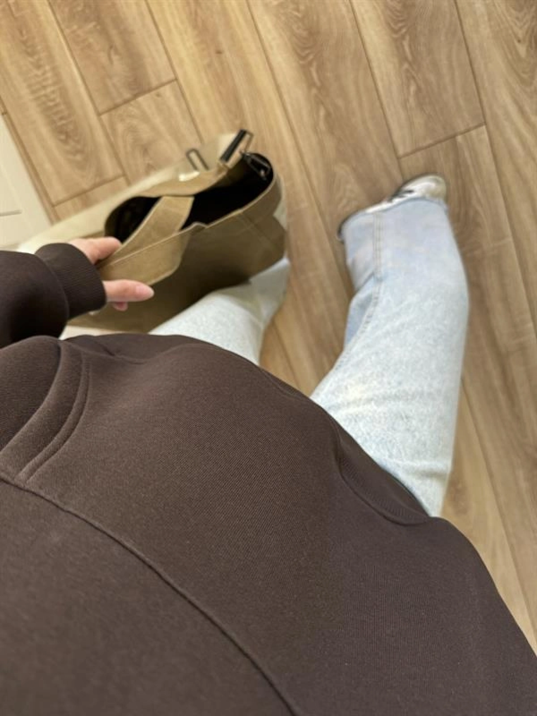 Şardonlu Oversize Kahve Sweatshirt