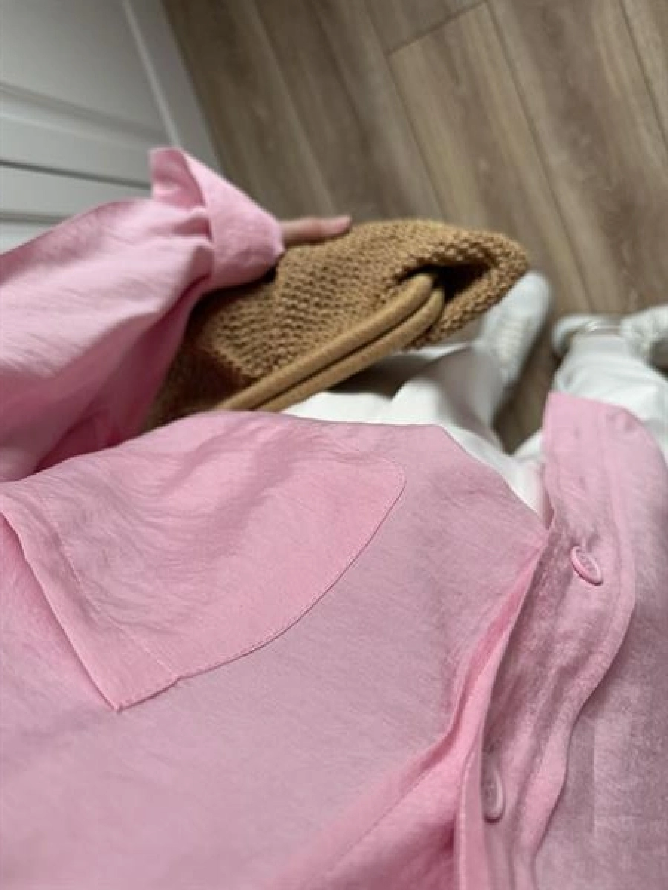 Şeker Pembesi Oversize Tensel Gömlek