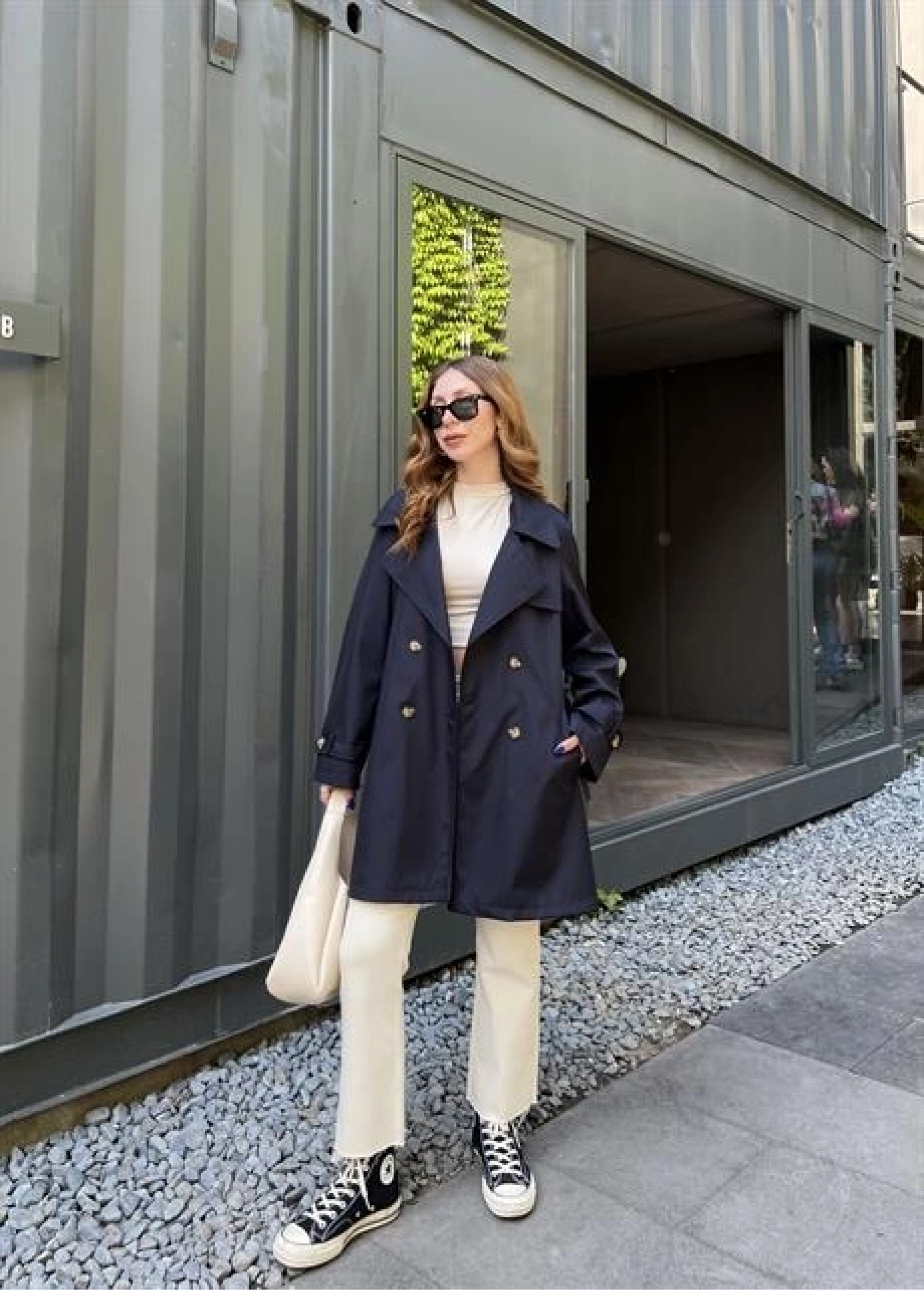 Stradi Model Lacivert Astarlı Trençkot