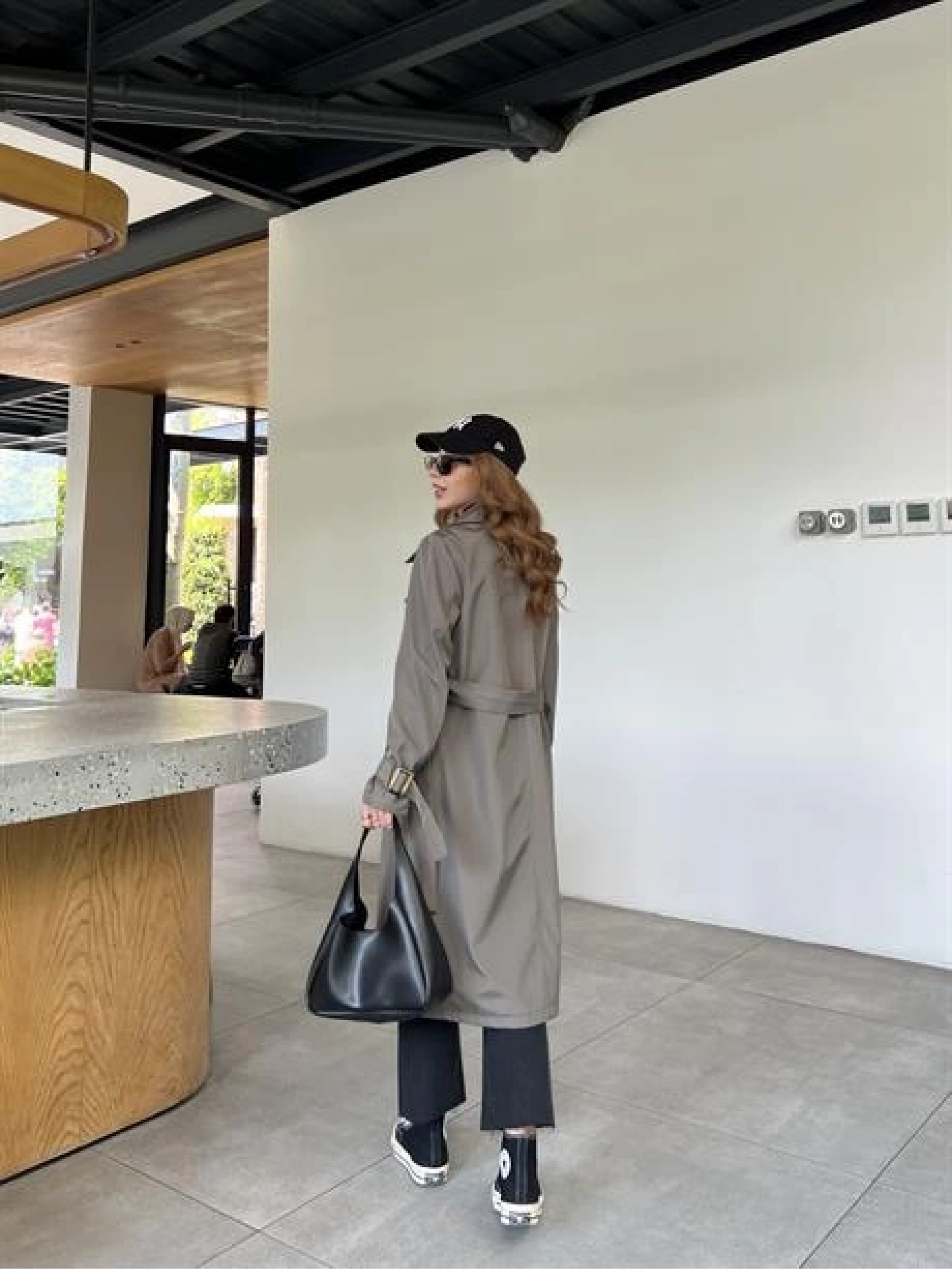 Stradi Model Olive Astarlı Uzun Trençkot