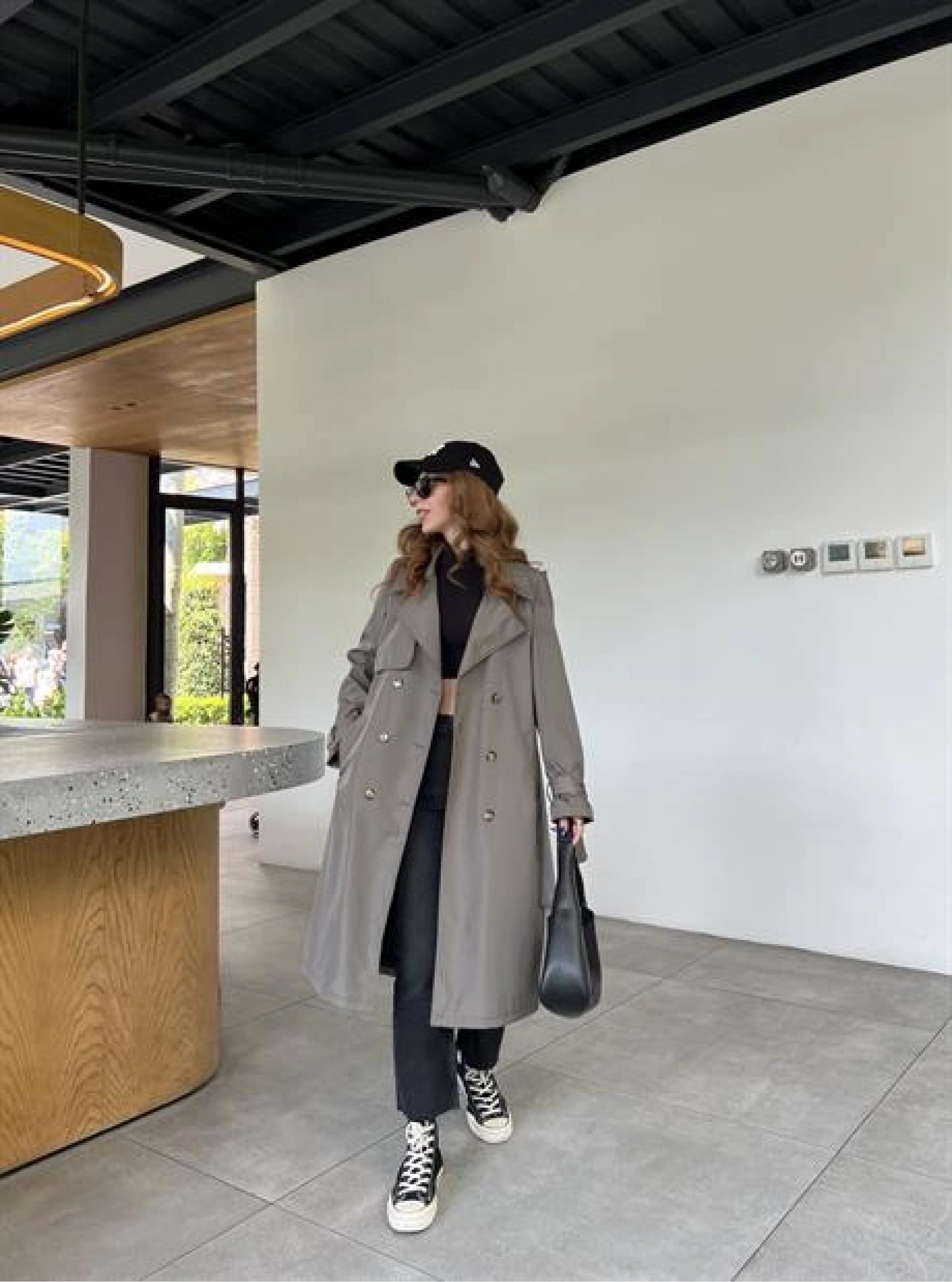 Stradi Model Olive Astarlı Uzun Trençkot