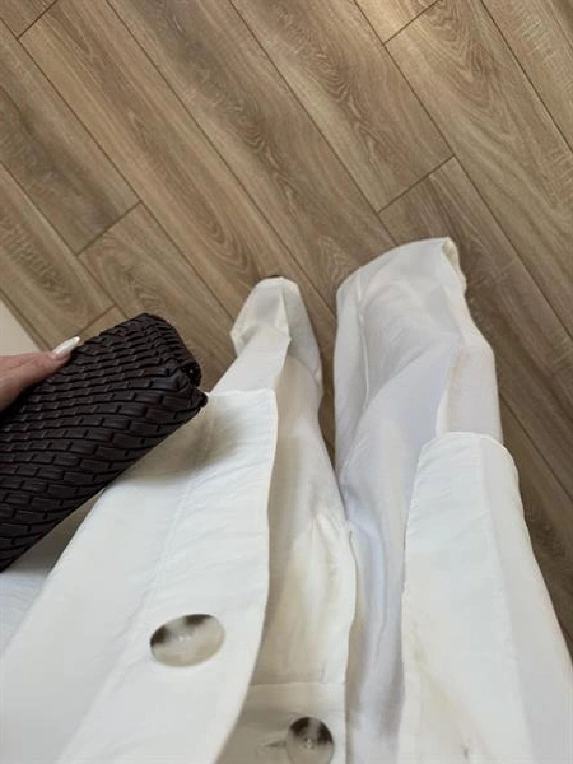 Tek Düğmeli Oversize Beyaz Gömlek Takım