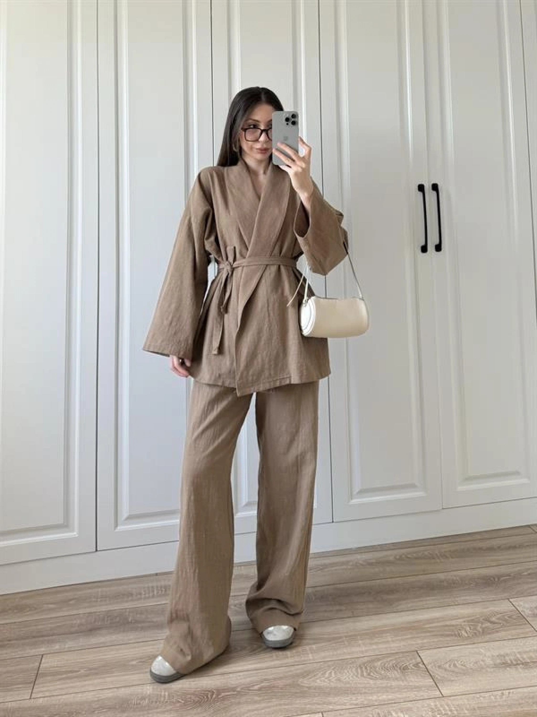 Vool Ham Keten Vizon Kimono Takım