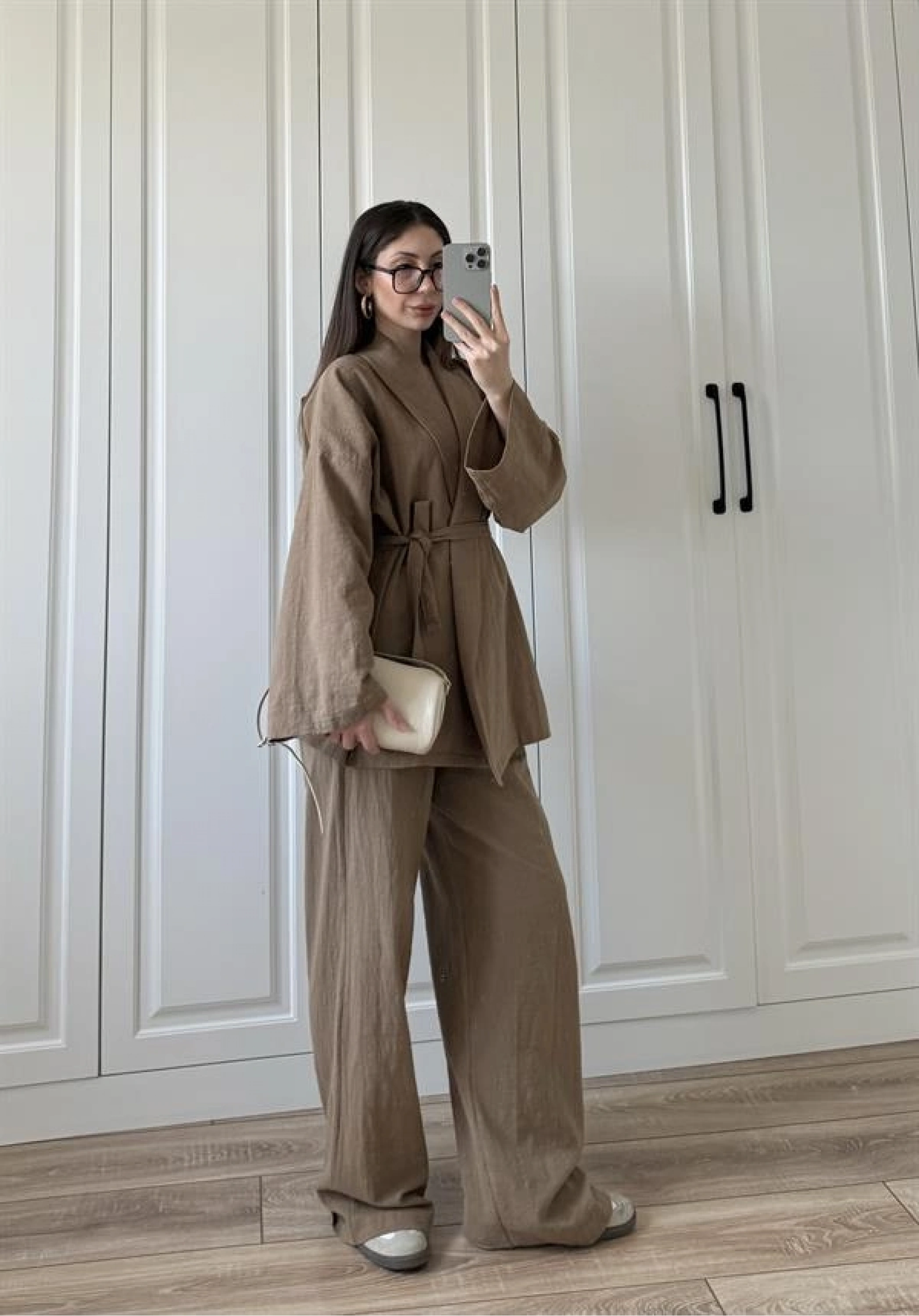 Vool Ham Keten Vizon Kimono Takım