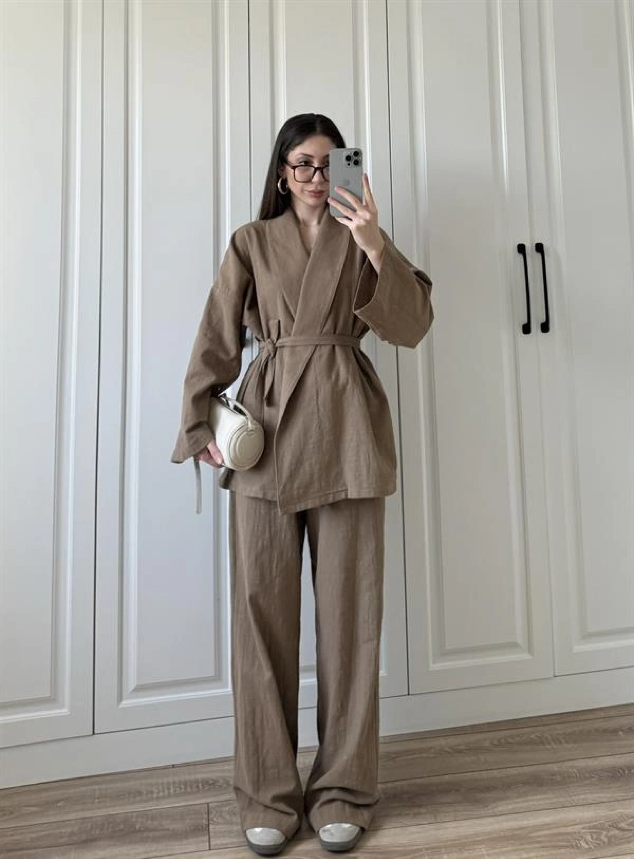 Vool Ham Keten Vizon Kimono Takım