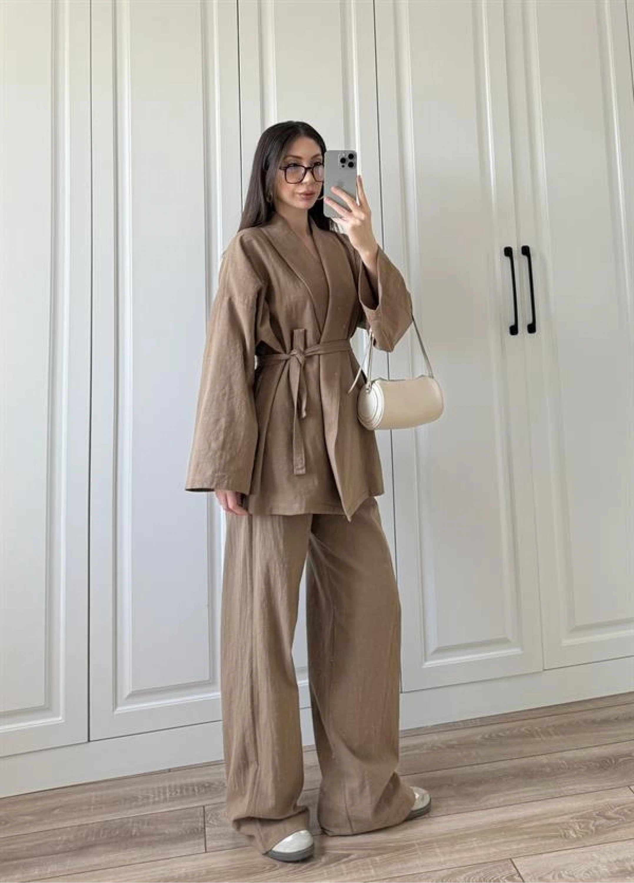 Vool Ham Keten Vizon Kimono Takım
