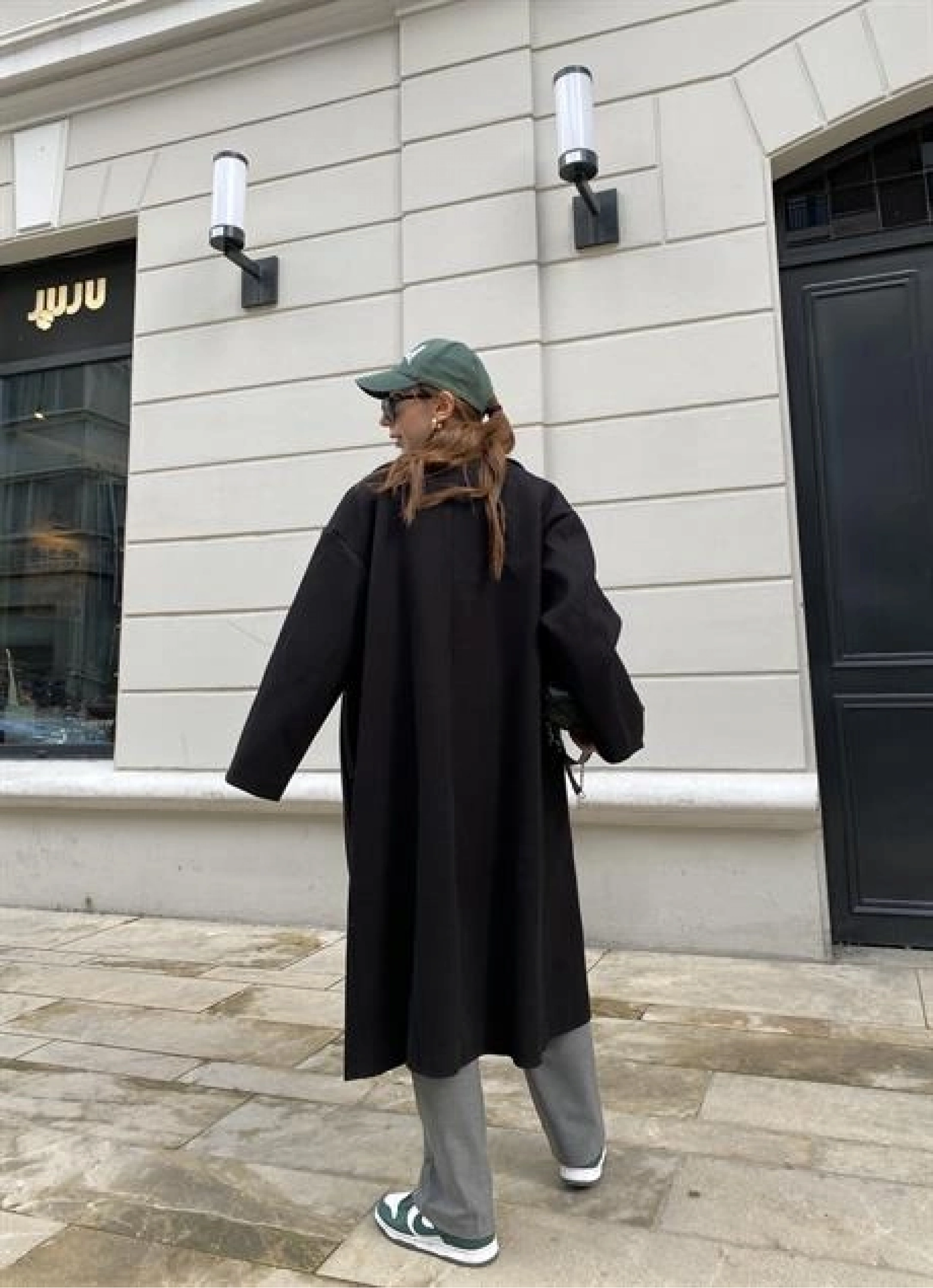 Zara Model Oversize Siyah Kaşe Kaban
