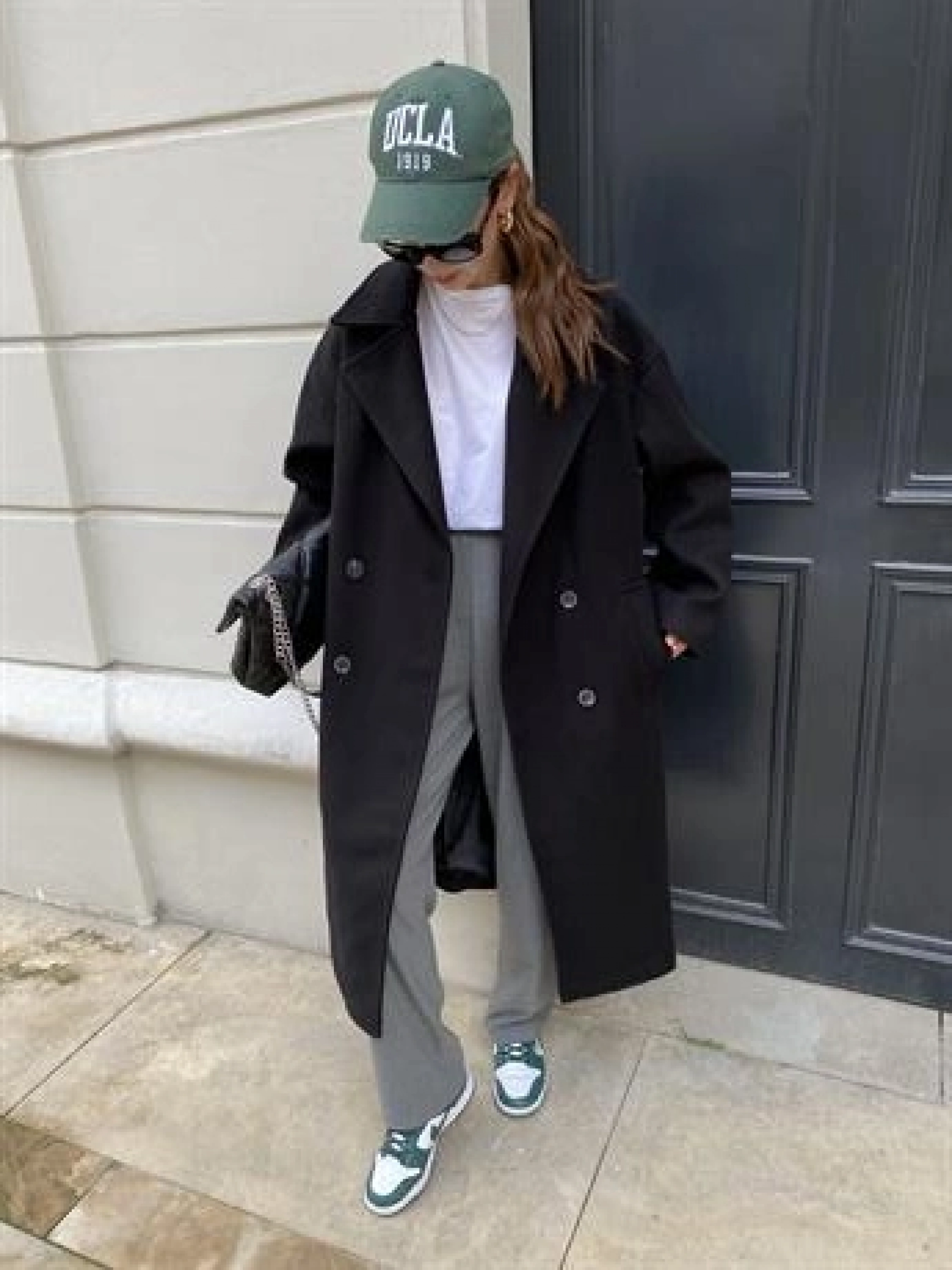 Zara Model Oversize Siyah Kaşe Kaban