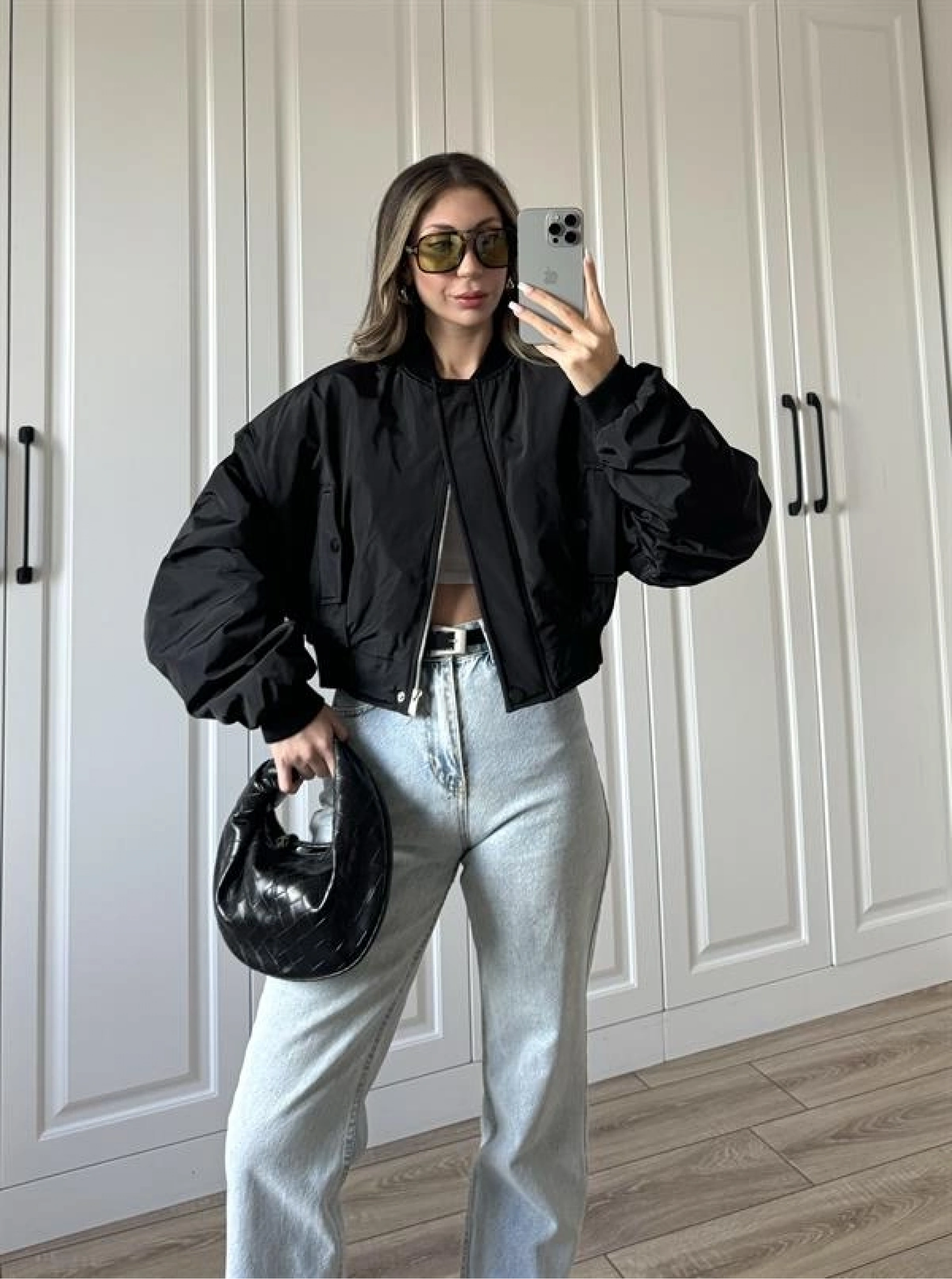 Zr Model. Astarlı Siyah Bomber Ceket