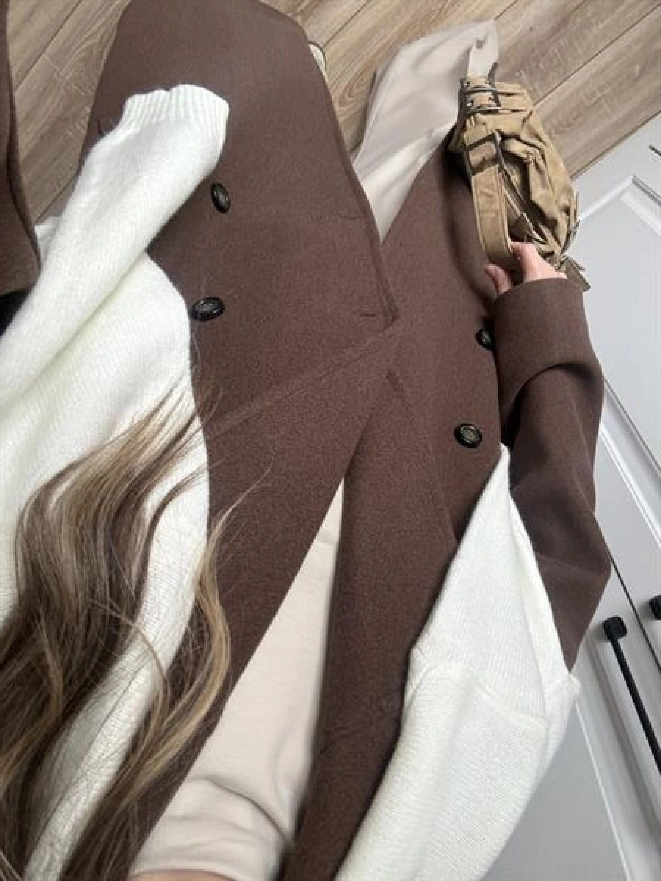 Zr Model Oversize Kahve Kaşe Kaban
