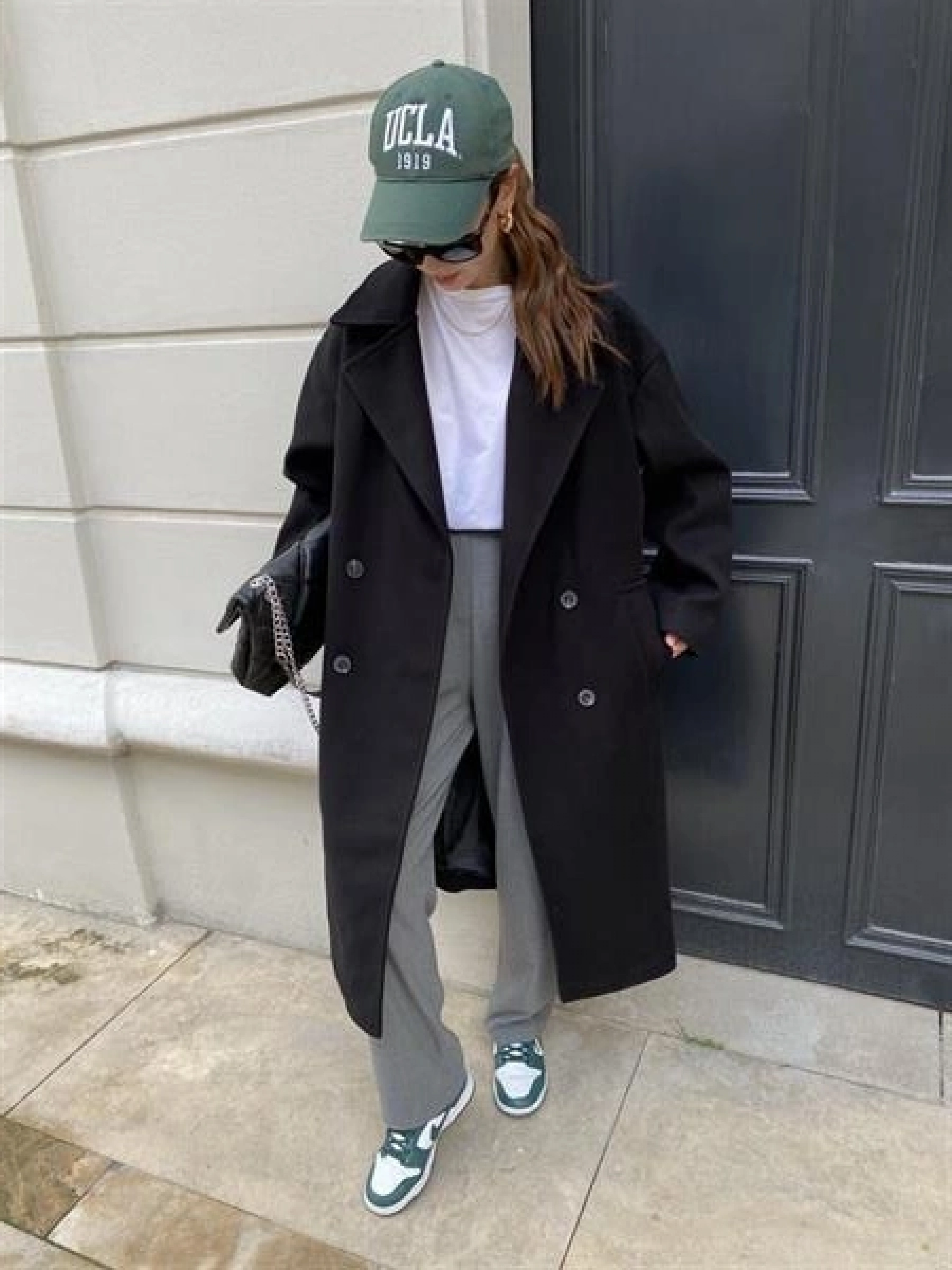 Zr Model Oversize Siyah Kaşe Kaban