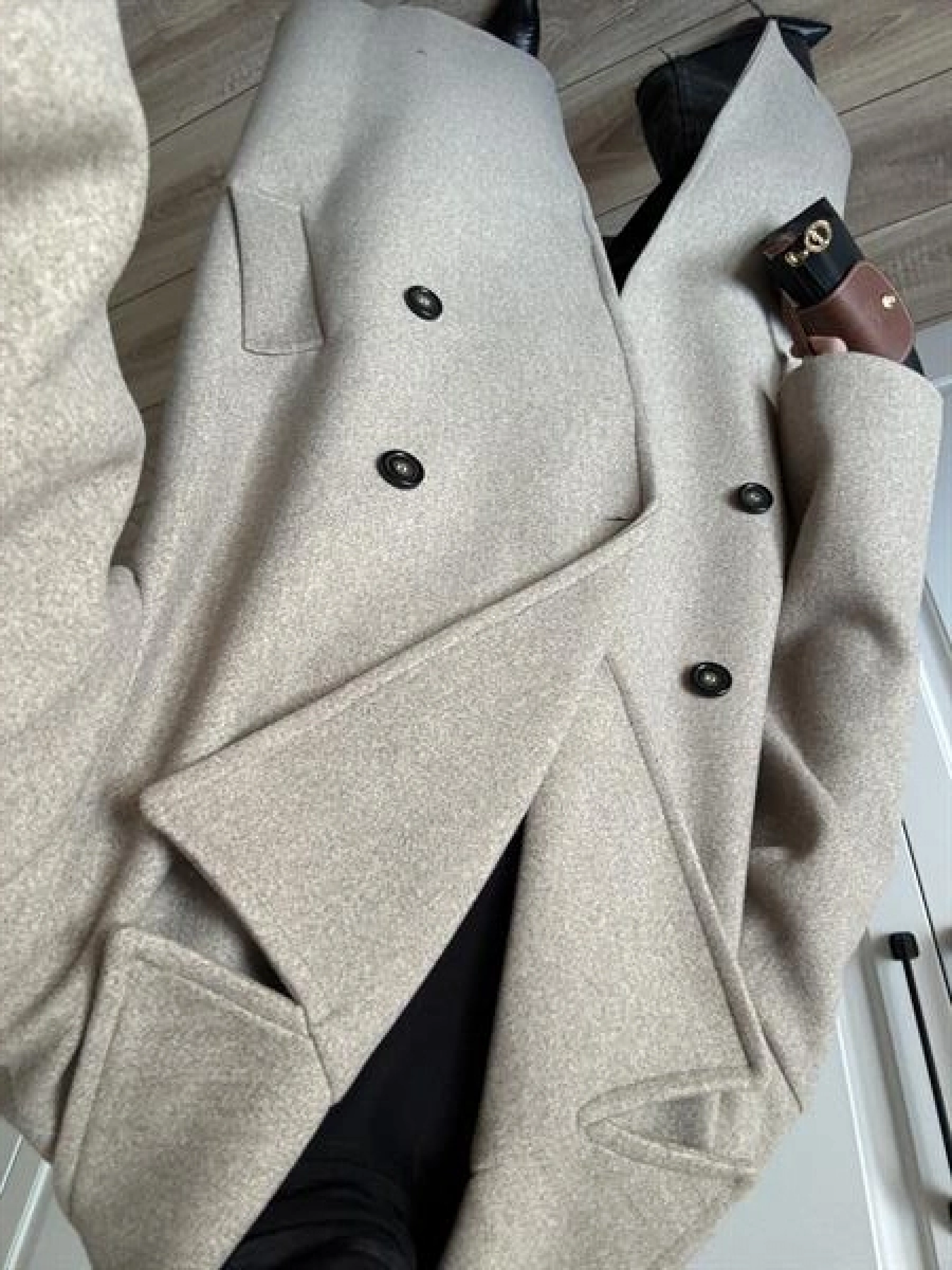 Zr Model Oversize Vizon Kaşe Kaban