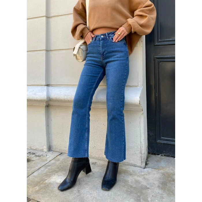 ZR MODEL KOYU KOT KESİK PAÇA JEAN