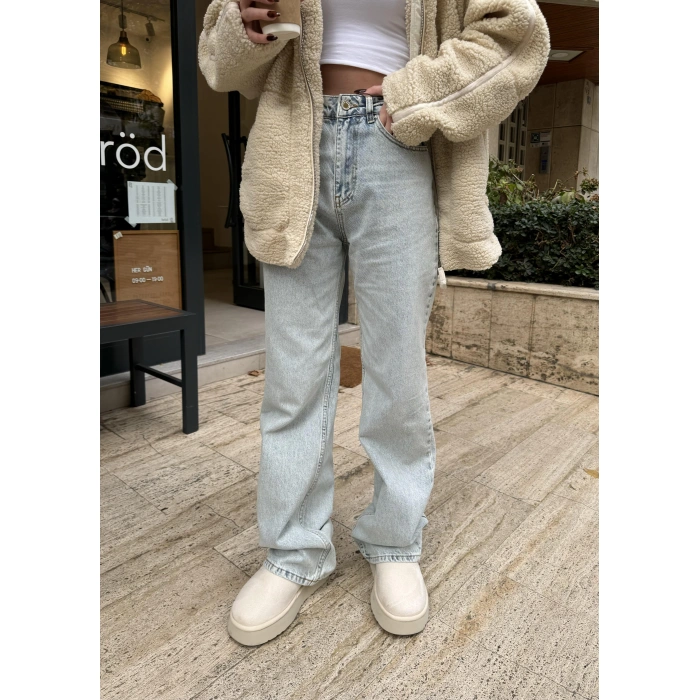 Açık Mavi Yüksekbel Palazzo Jean