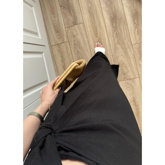 Anvelop Keten Uzun Siyah Etek