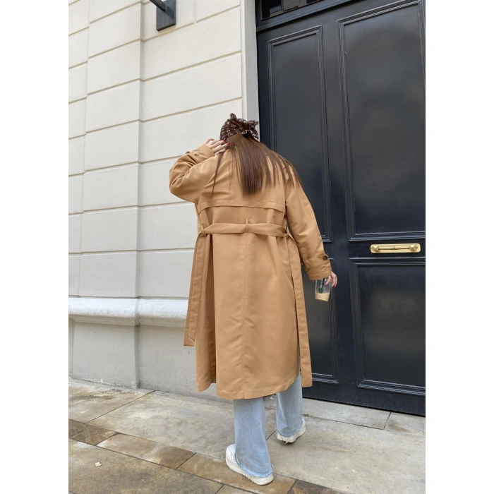 Camel Brshk Model Premium Oversize Trençkot