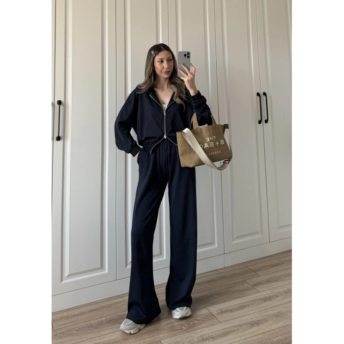 Çift Fermuarlı Lacivert Spor Model Takım