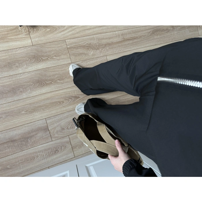 Çift Fermuarlı Siyah Spor Model Takım