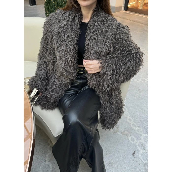 Delux Premium Kahve Astarlı Peluş Kürk