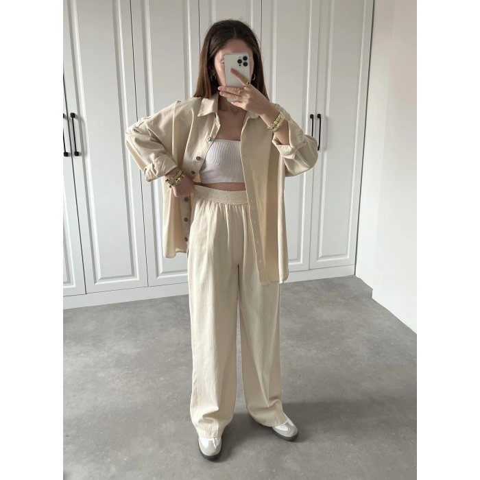 Gabardin Taş Palazzo Pantolon