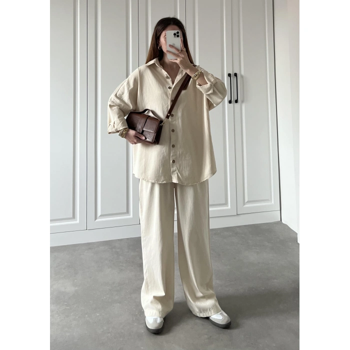 Gabardin Taş Palazzo Pantolon