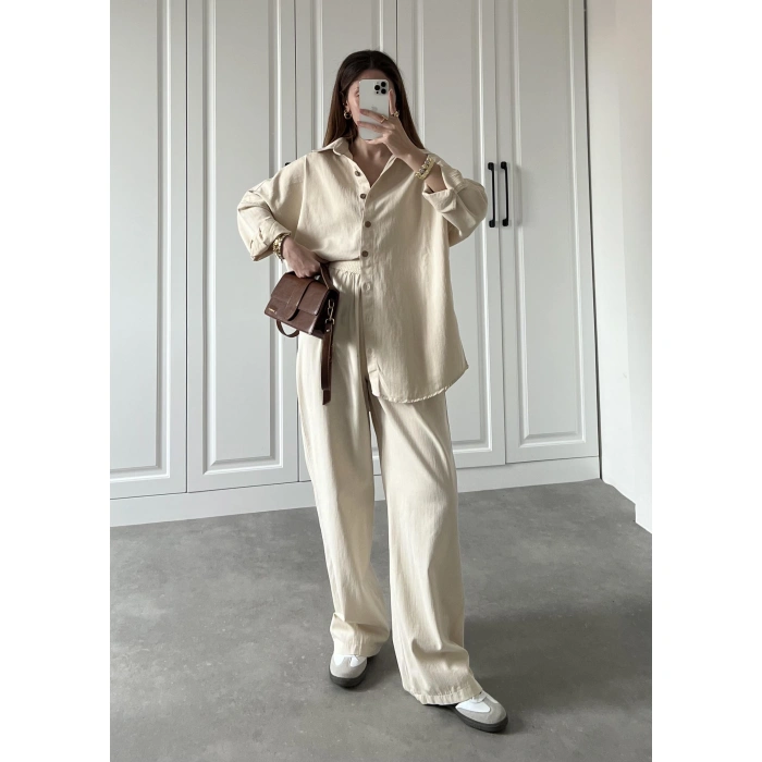 Gabardin Taş Palazzo Pantolon