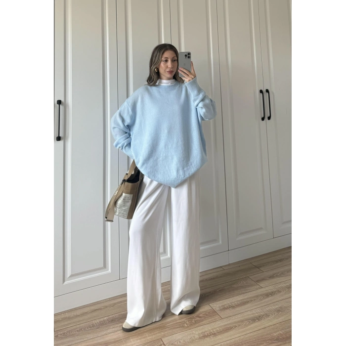 Golden Oversize Bebe Mavi Triko Kazak