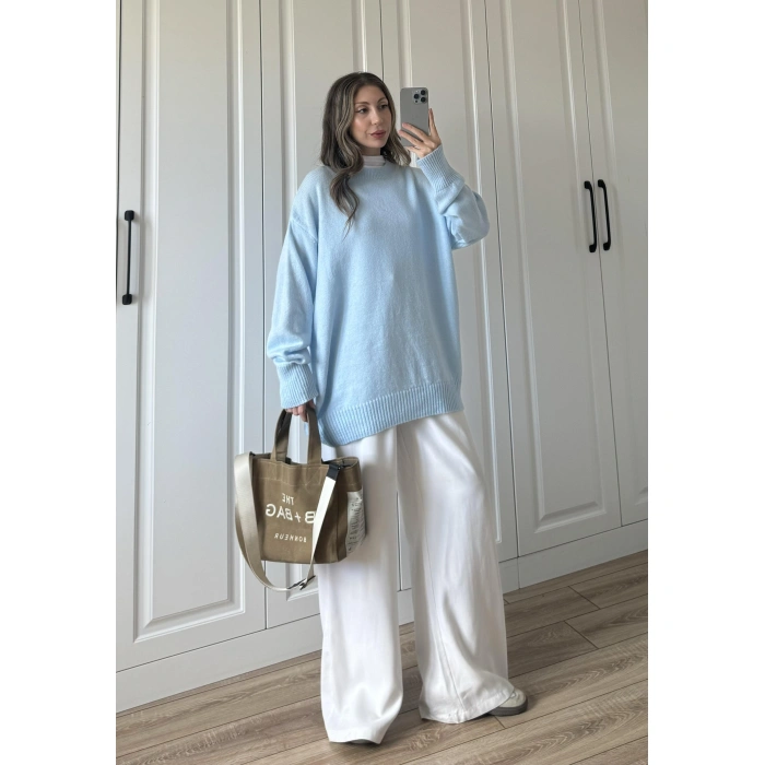 Golden Oversize Bebe Mavi Triko Kazak