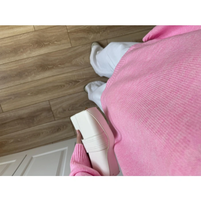 Golden Oversize Pembe Triko Kazak