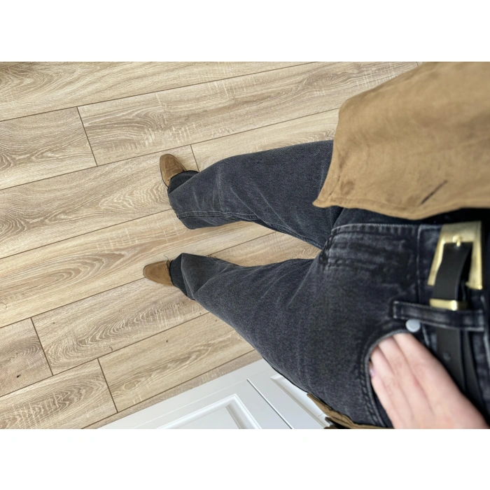 Hot Yükselbel Premium Siyah Palazzo Jean