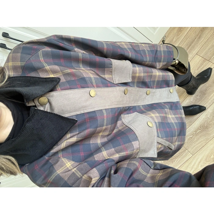 Kadife Yakalı Astarlı Premium Parka Trençkot