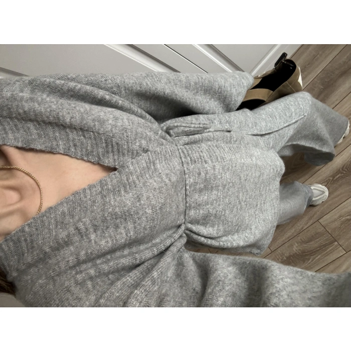 Luvre Bağlamalı Gri Triko Takım